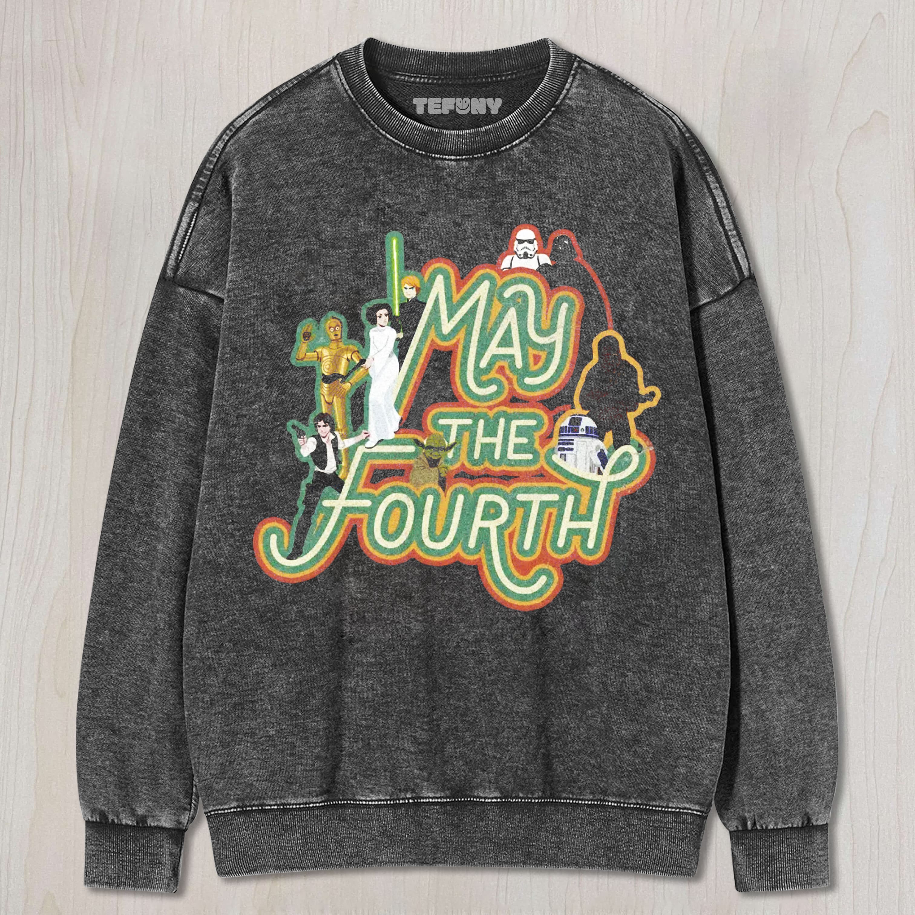 MAY THE FOURTH STAR WARS CHARACTER WASHED TEE & SWEAT & HOOD