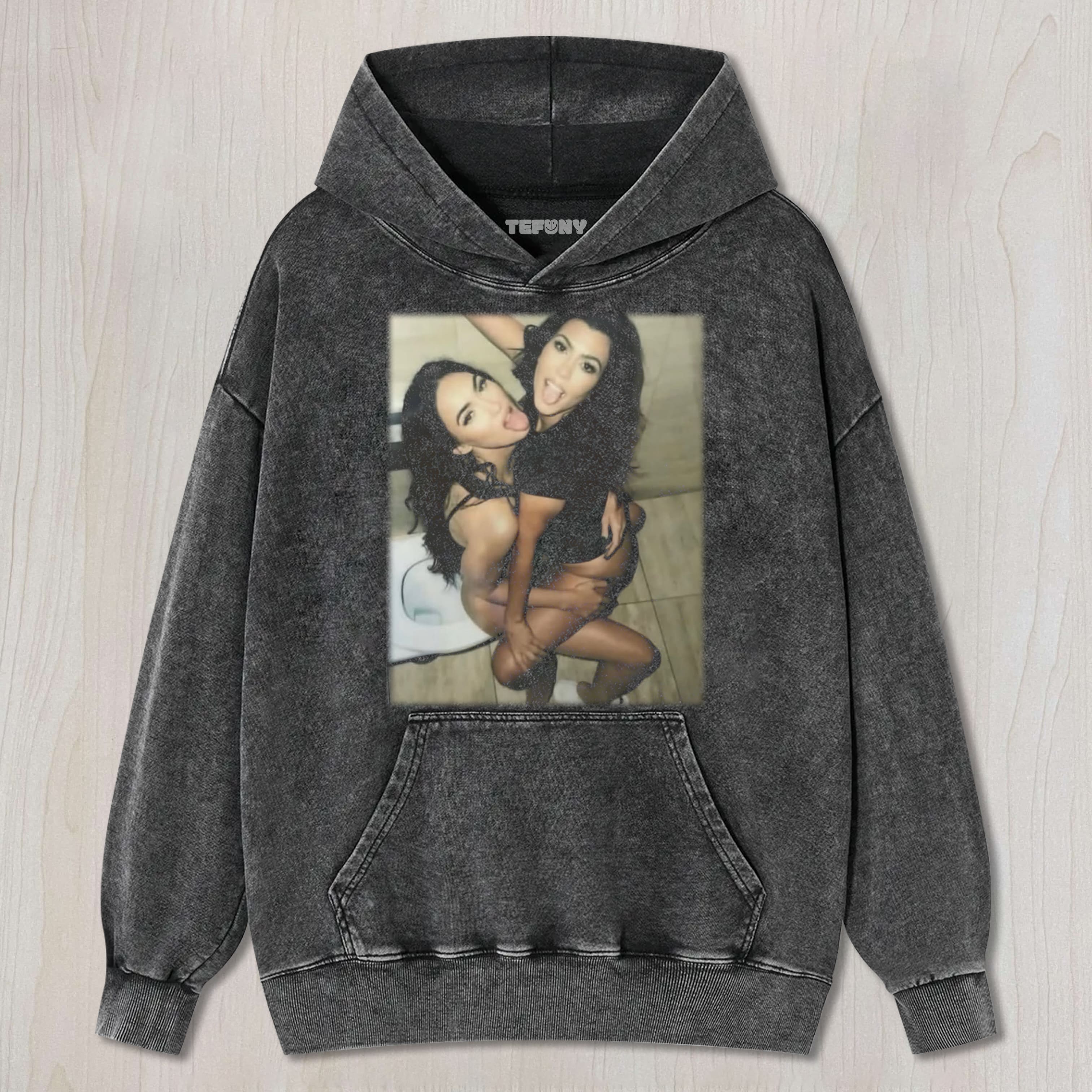 MEGAN FOX AND KOURTNEY KARDASHIAN V1 UNISEX TEE, TANK TOP, LAYERED LS, SWEATSHIRT & HOODIE