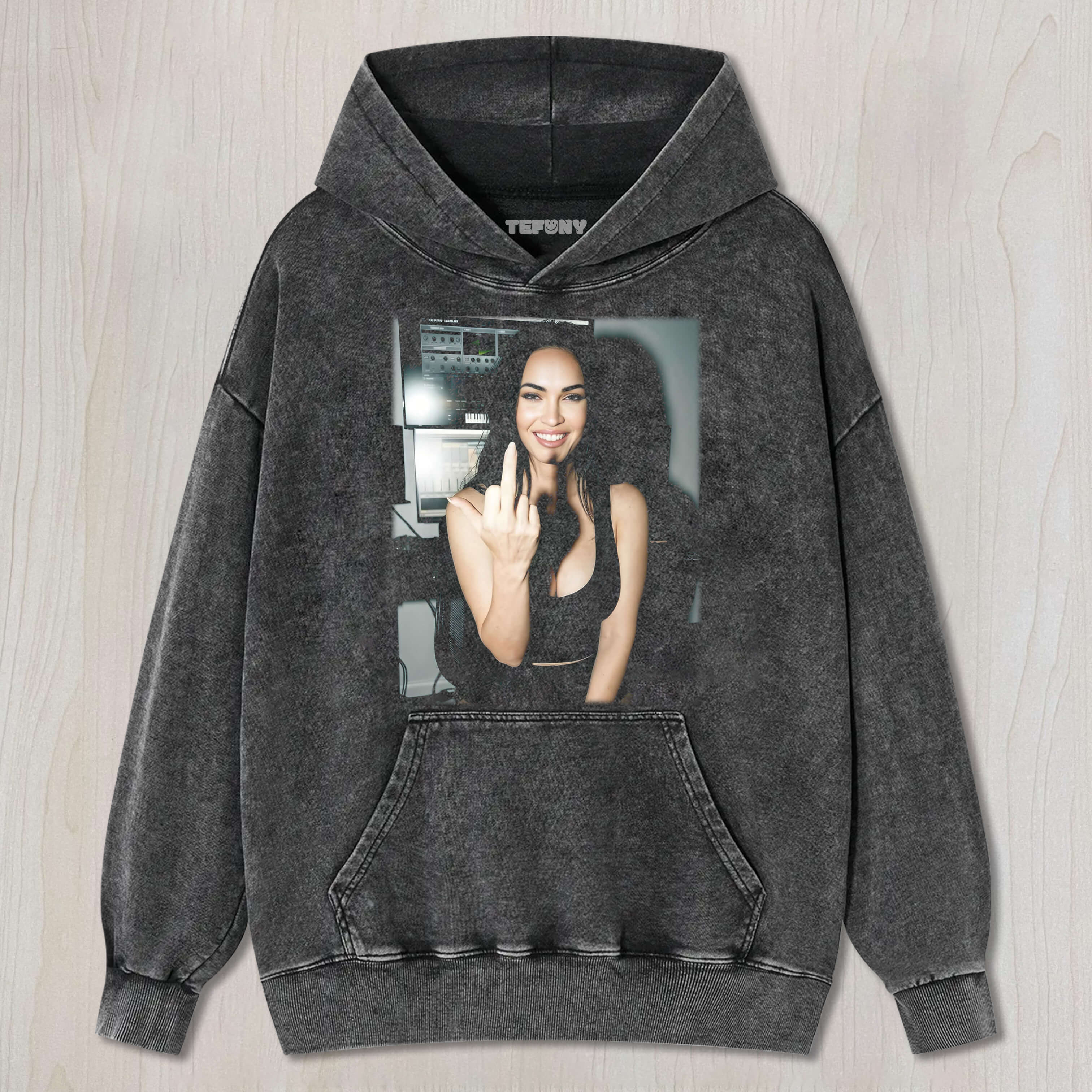MEGAN FOX GIVES MIDDLE FINGER TEE & SWEAT & HOOD