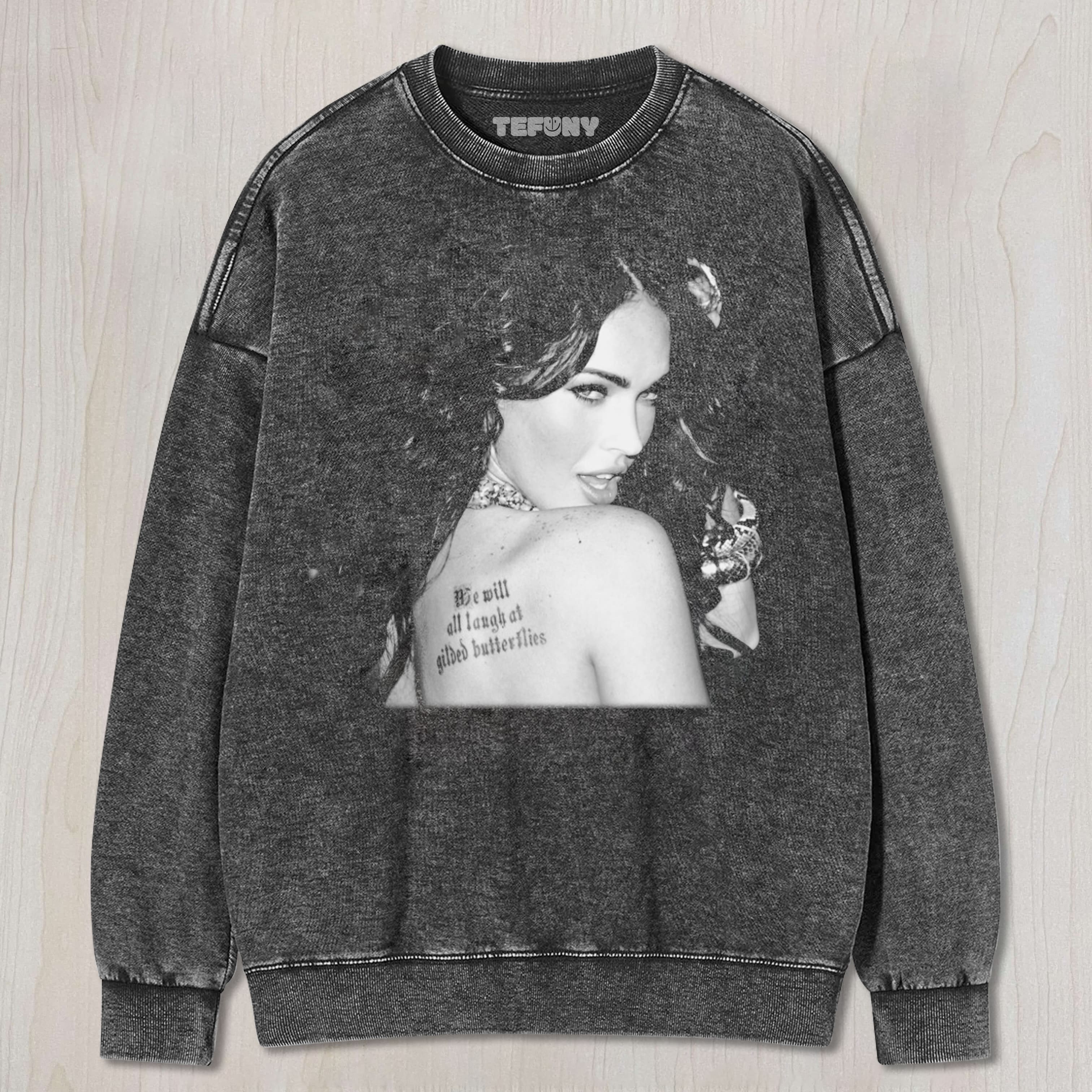 MEGAN FOX LOOKED BACK UNISEX TEE, TANK TOP, LAYERED LS, SWEATSHIRT & HOODIE