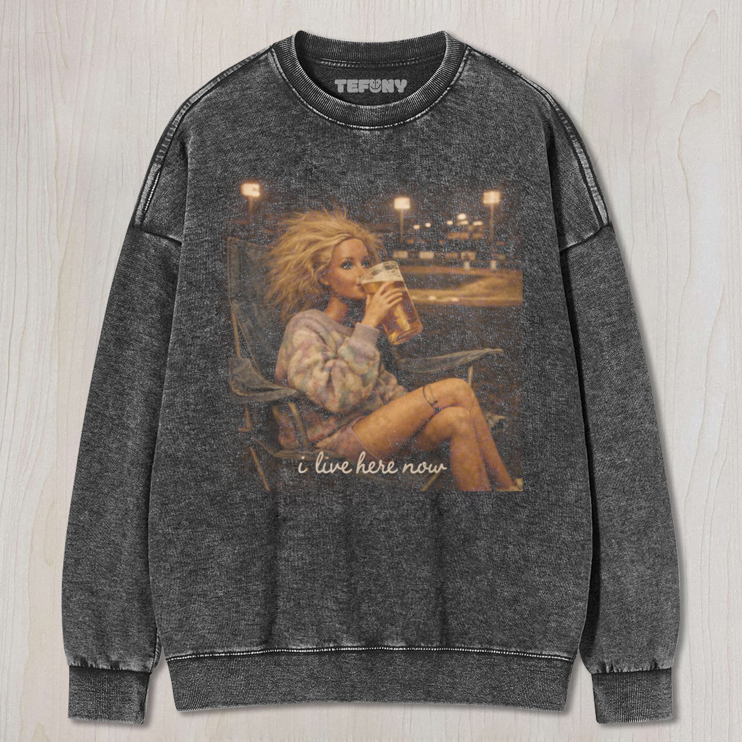 MEME DOLL I LIVE HERE VINTAGE UNISEX TEE, TANK TOP, LAYERED LS, SWEATSHIRT & HOODIE