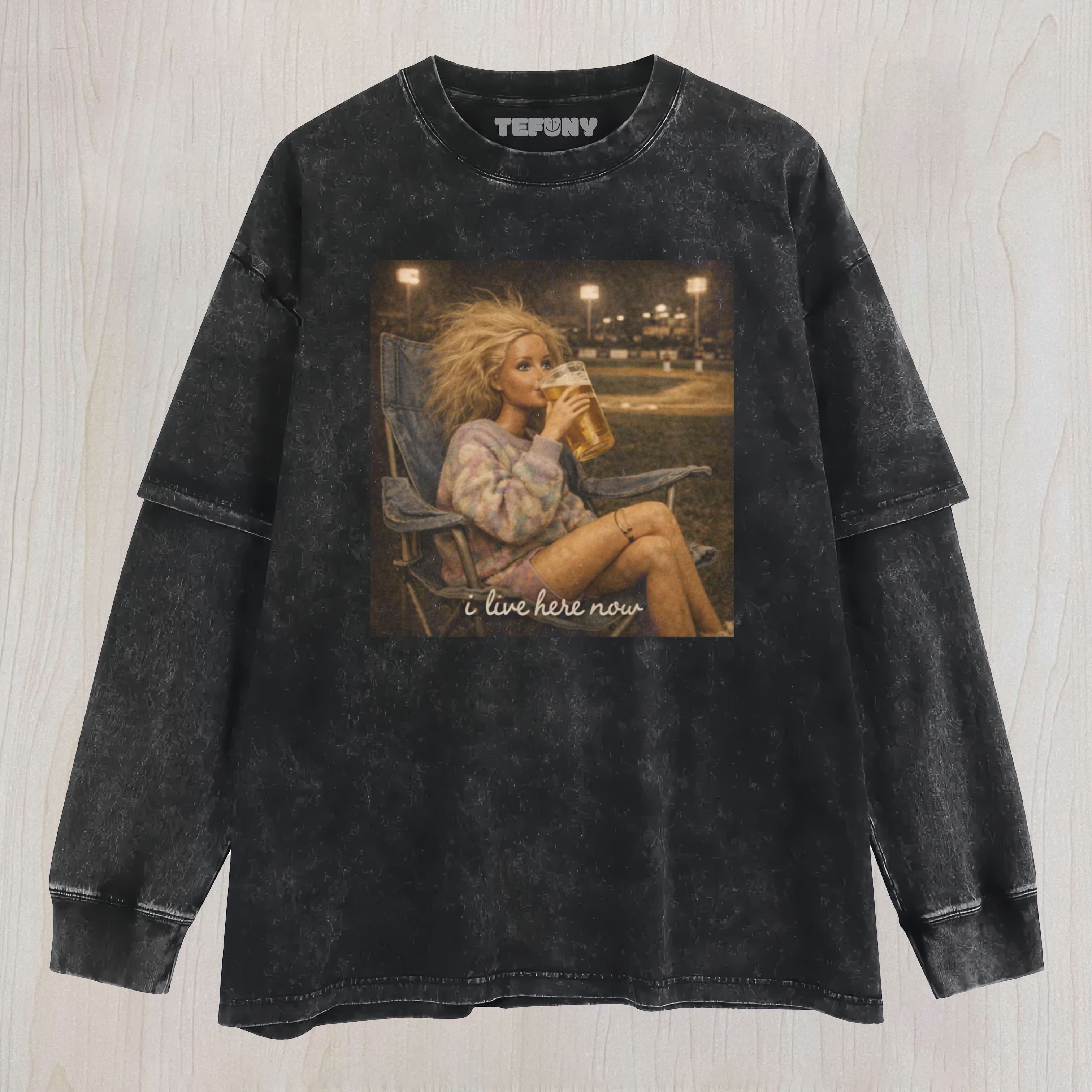 MEME DOLL I LIVE HERE VINTAGE UNISEX TEE, TANK TOP, LAYERED LS, SWEATSHIRT & HOODIE