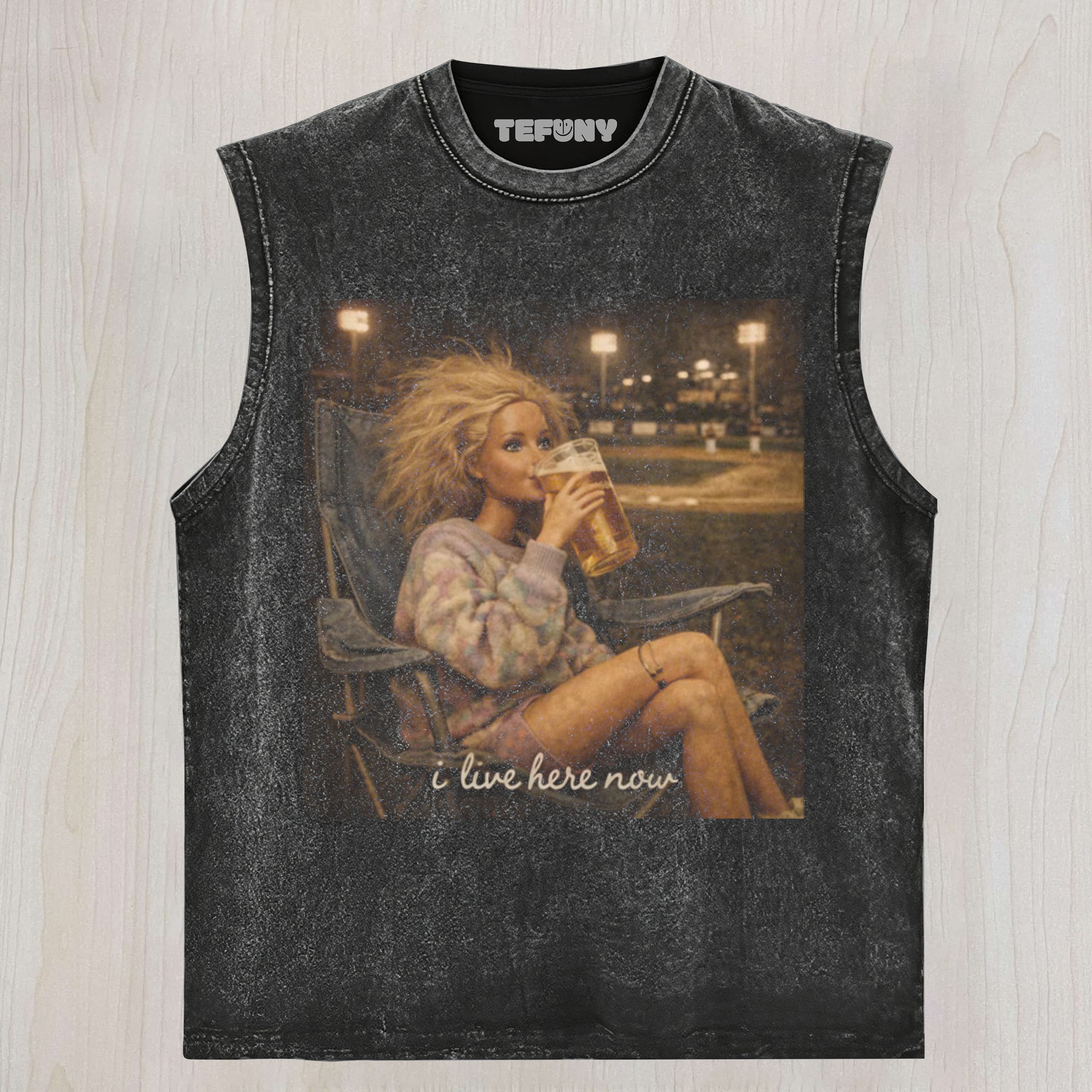 MEME DOLL I LIVE HERE VINTAGE UNISEX TEE, TANK TOP, LAYERED LS, SWEATSHIRT & HOODIE