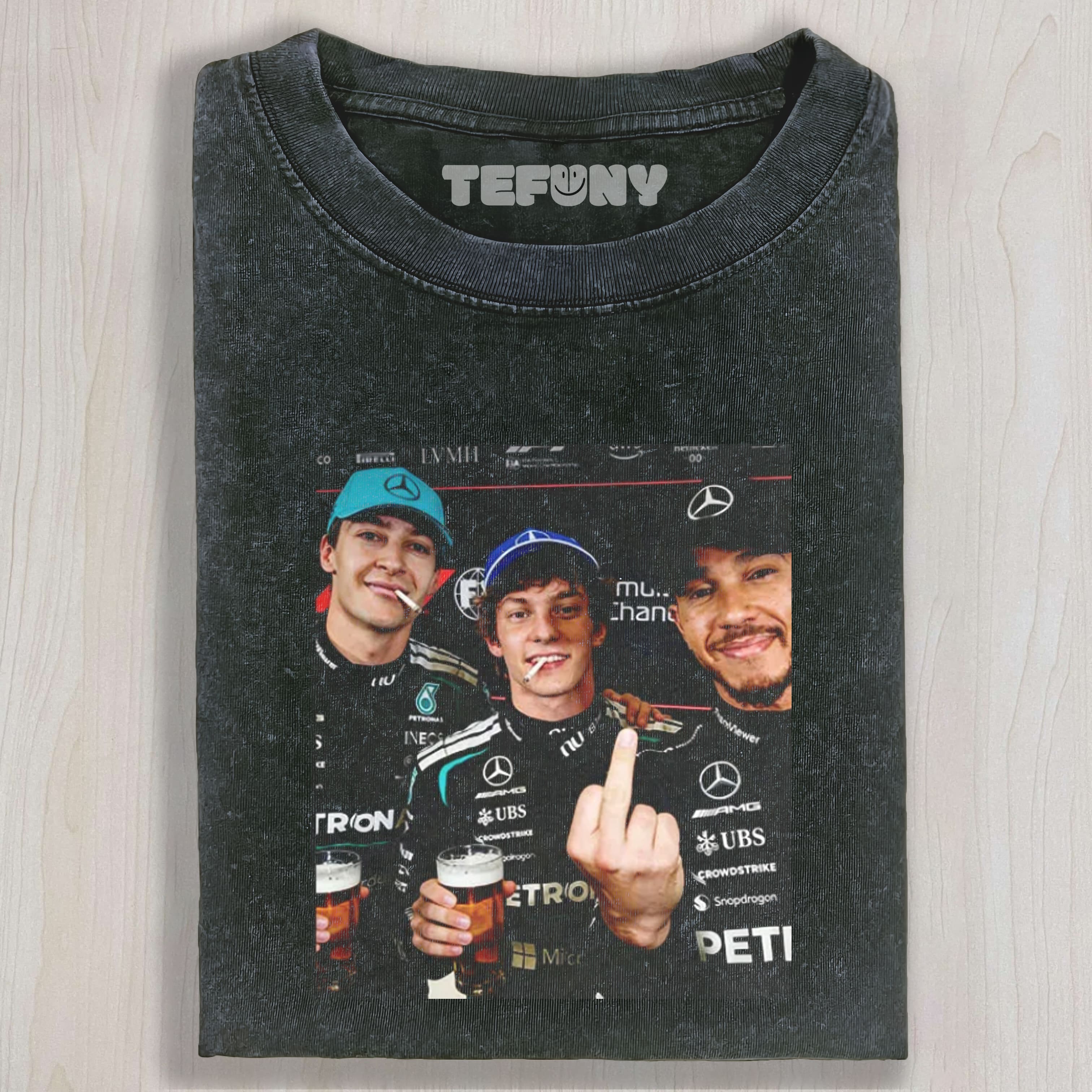 MERCEDES TRIPLE EDGE ：F1 GEORGE RUSSELL & KIMI & LEWIS HAMILTON TEE & SWEAT & HOOD