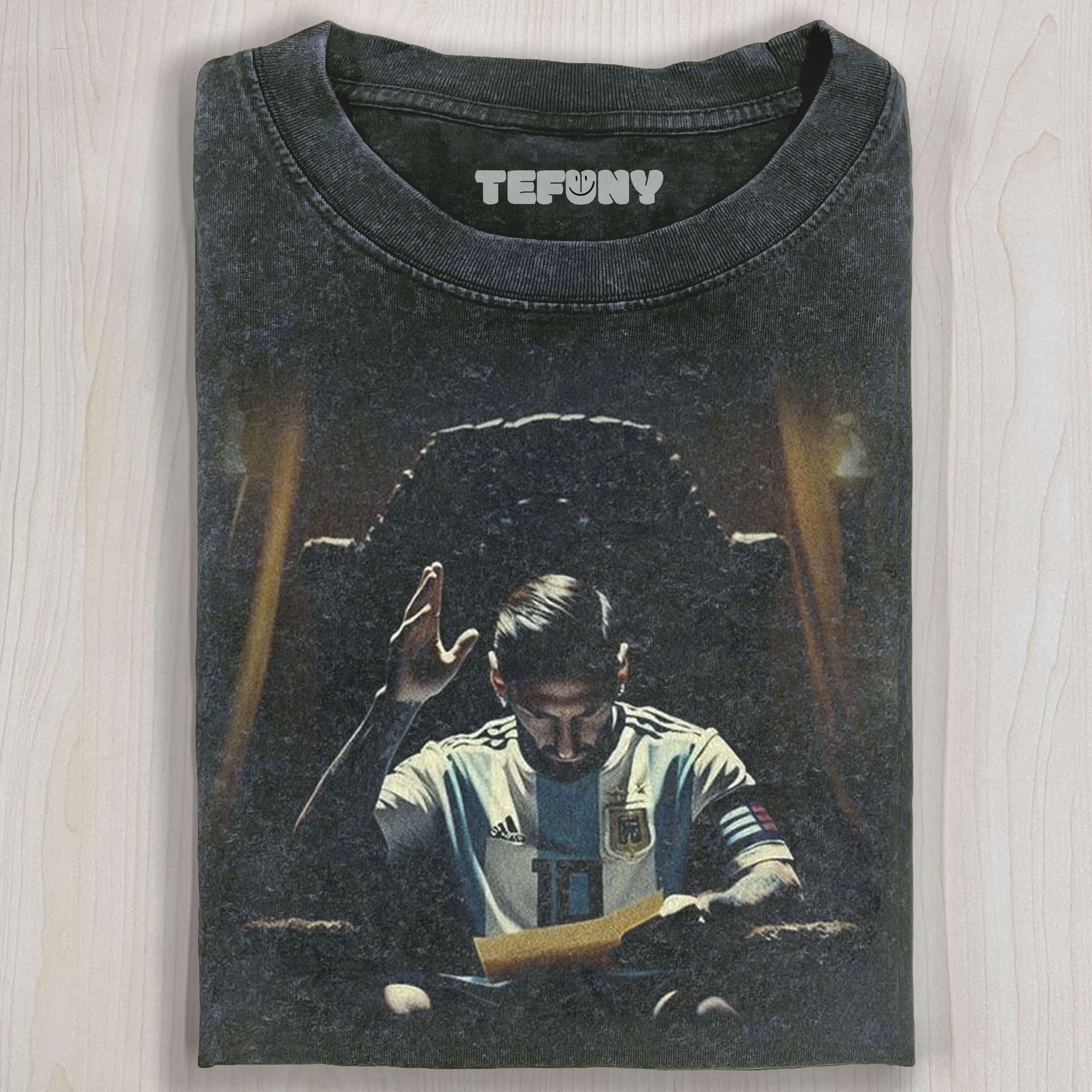 MESSI ARGENTINA TEAM KING MOMENT THEMED RETRO T-SHIRT