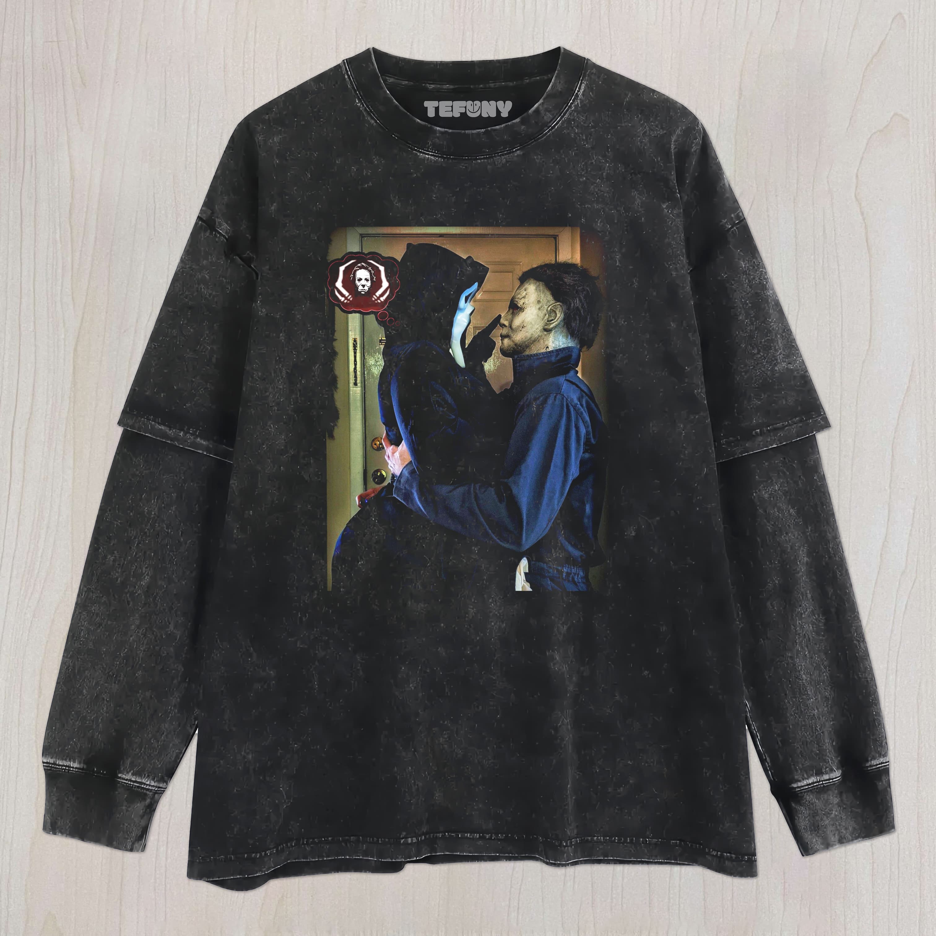 MICHAEL AND GHOSTFACE HUG UNISEX TEE, TANK TOP, LAYERED LS, SWEATSHIRT & HOODIE