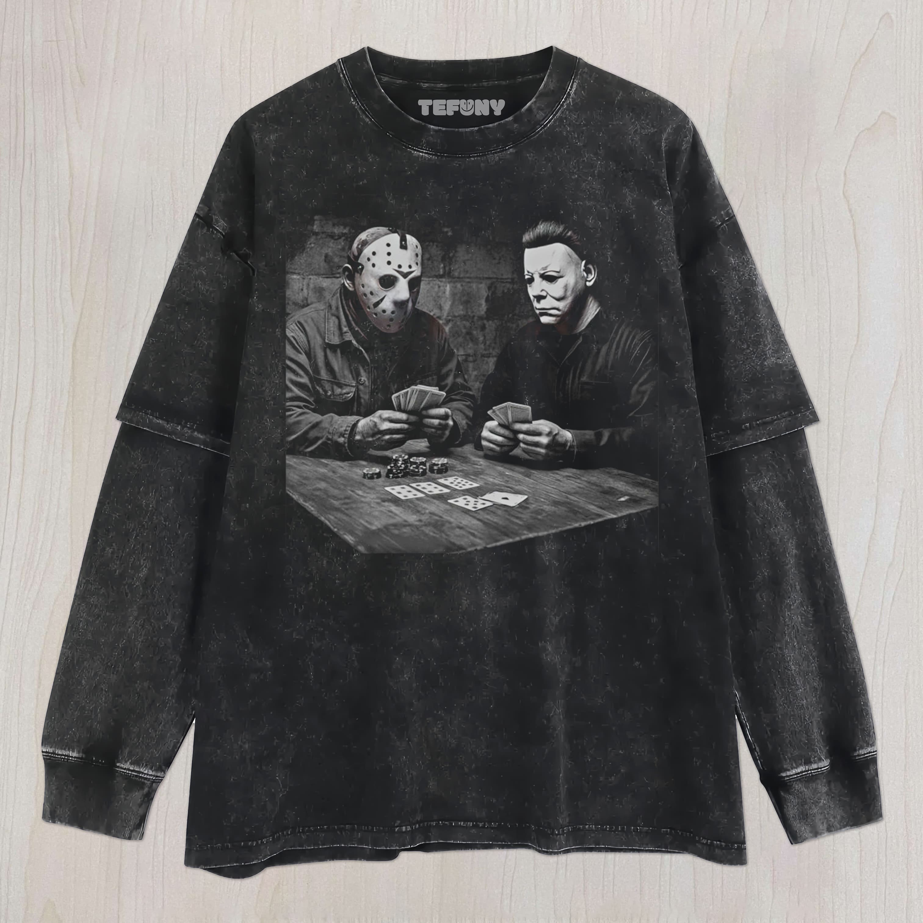 MICHAEL MYERS AND JASON UNISEX TEE, TANK TOP, LAYERED LS, SWEATSHIRT & HOODIE