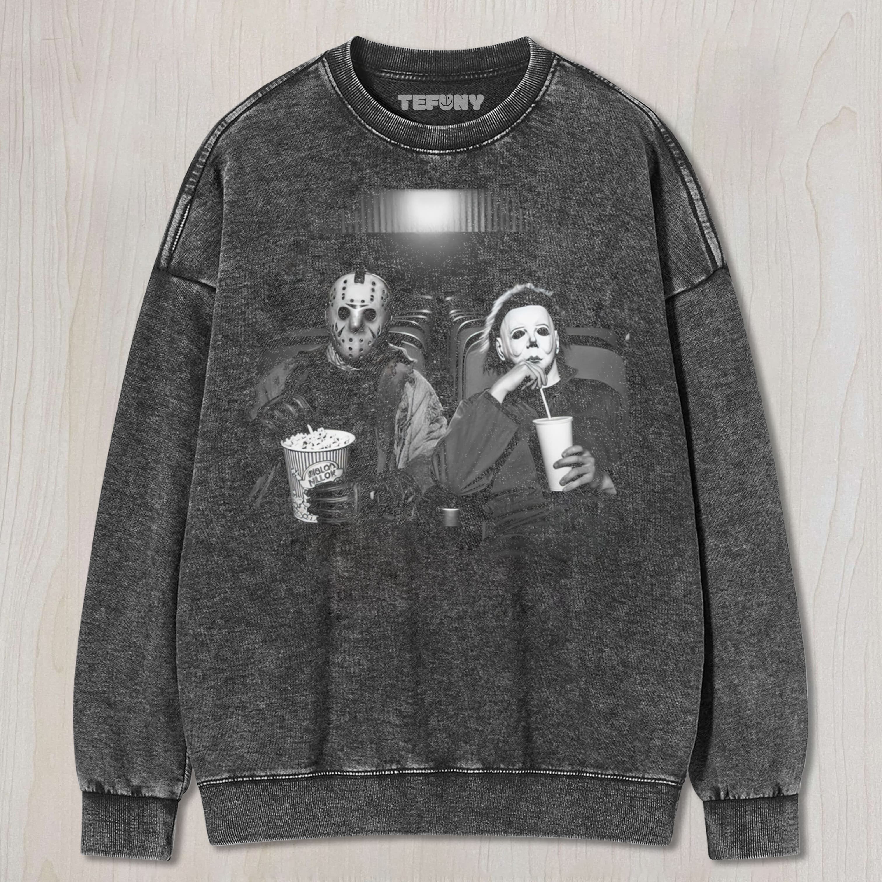 MICHAEL MYERS AND JASON V1 UNISEX TEE, TANK TOP, LAYERED LS, SWEATSHIRT & HOODIE