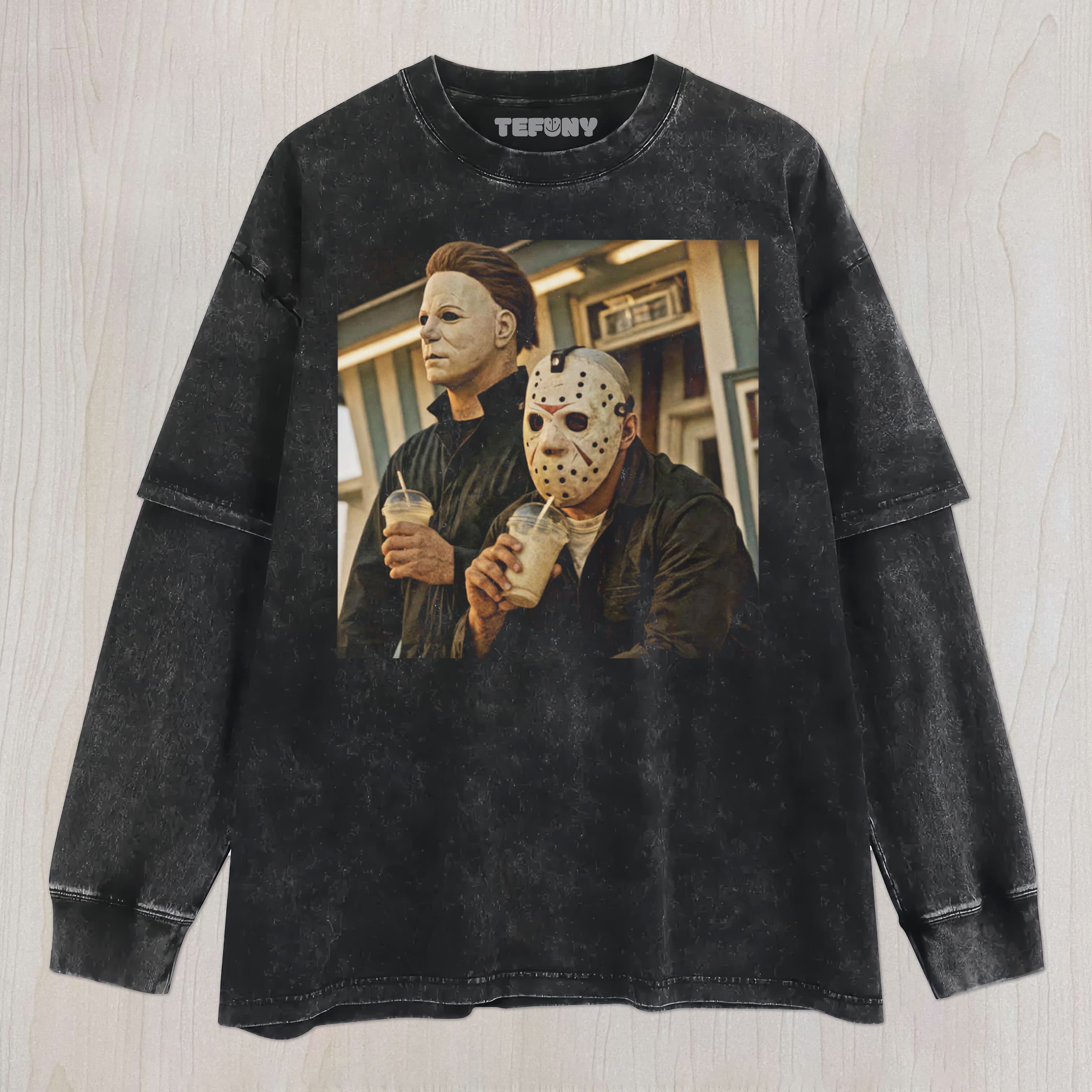 MICHAEL MYERS AND JASON V2 UNISEX TEE, TANK TOP, LAYERED LS, SWEATSHIRT & HOODIE