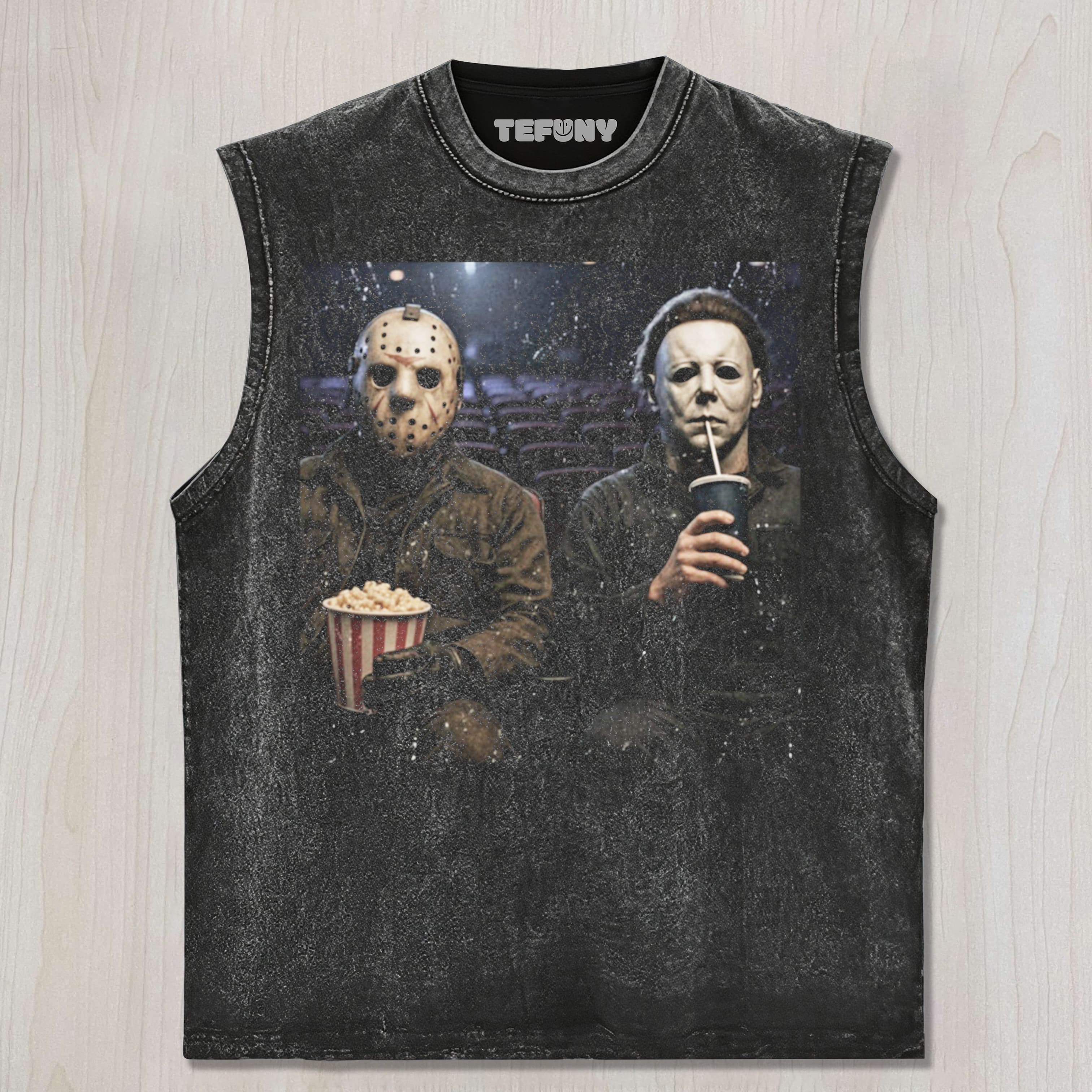 MICHAEL MYERS AND JASON V3 UNISEX TEE, TANK TOP, LAYERED LS, SWEATSHIRT & HOODIE