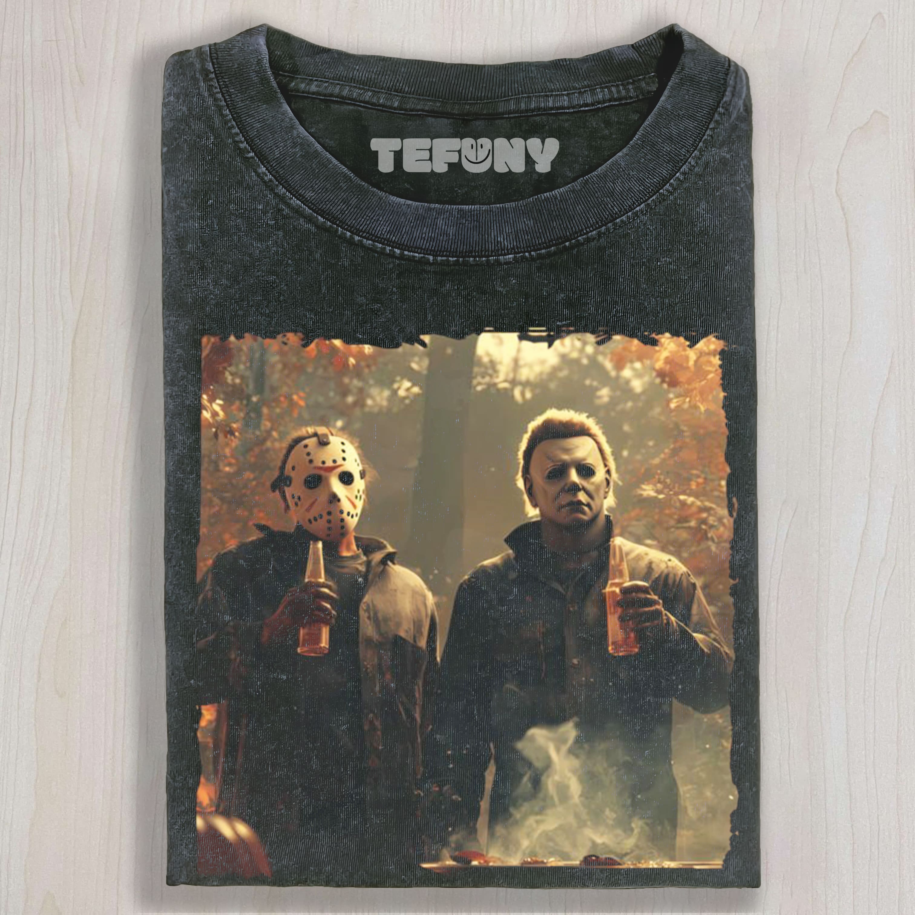 MICHAEL MYERS AND JASON V5 UNISEX TEE, TANK TOP, LAYERED LS, SWEATSHIRT & HOODIE