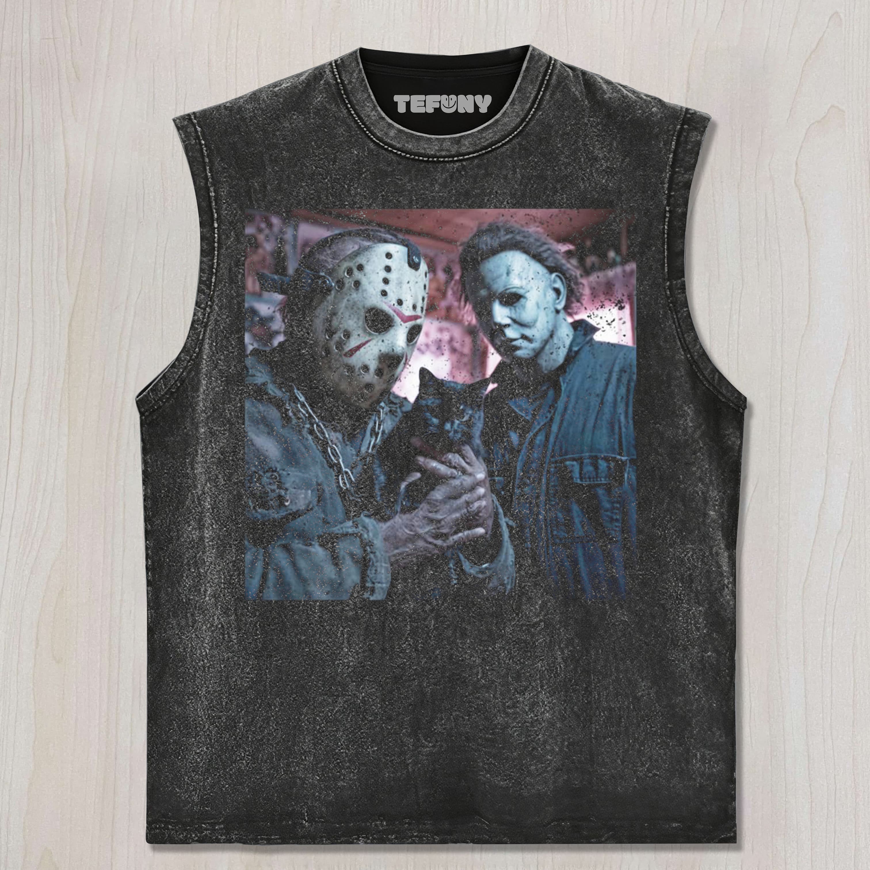 MICHAEL MYERS AND JASON V6 UNISEX TEE, TANK TOP, LAYERED LS, SWEATSHIRT & HOODIE