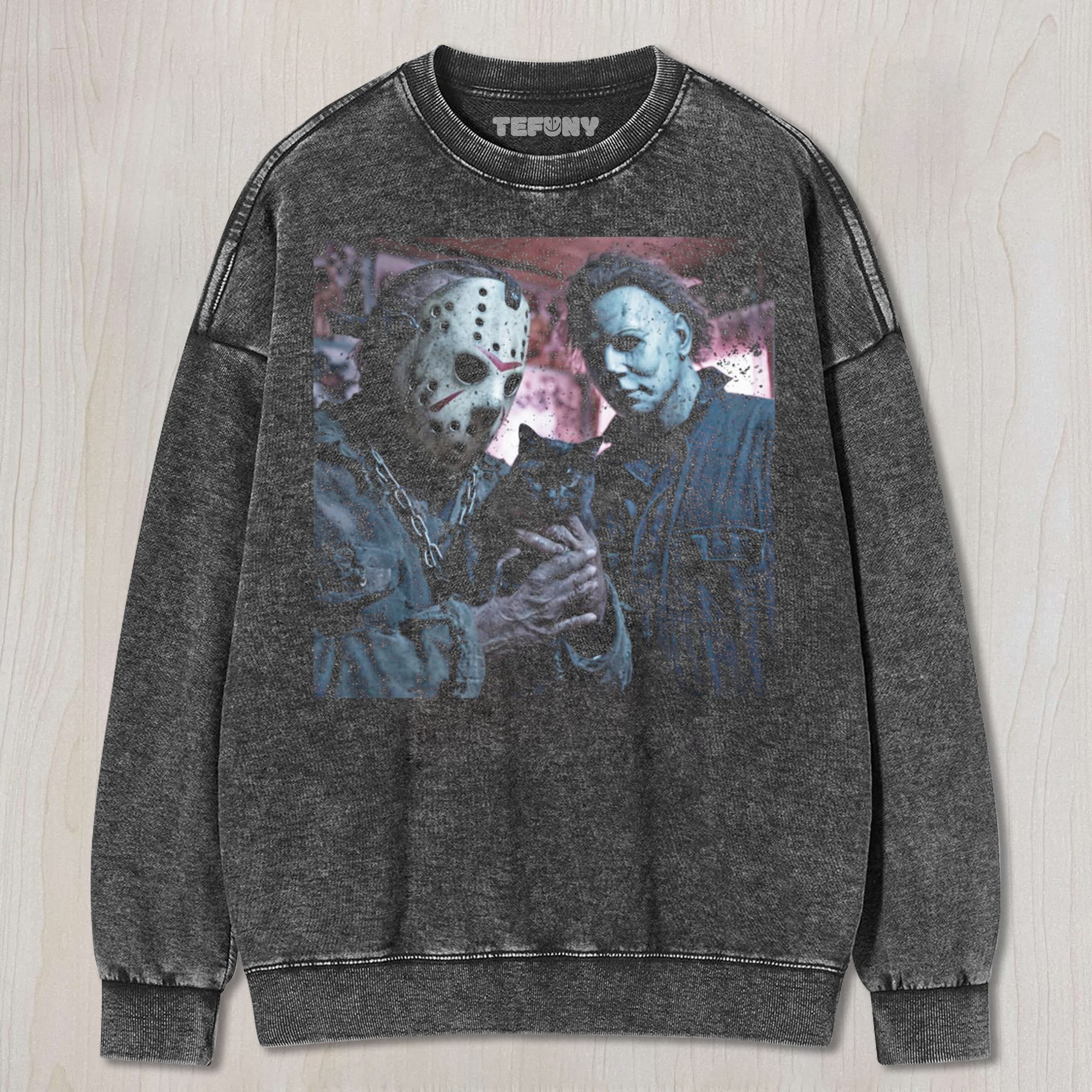 MICHAEL MYERS AND JASON V6 UNISEX TEE, TANK TOP, LAYERED LS, SWEATSHIRT & HOODIE