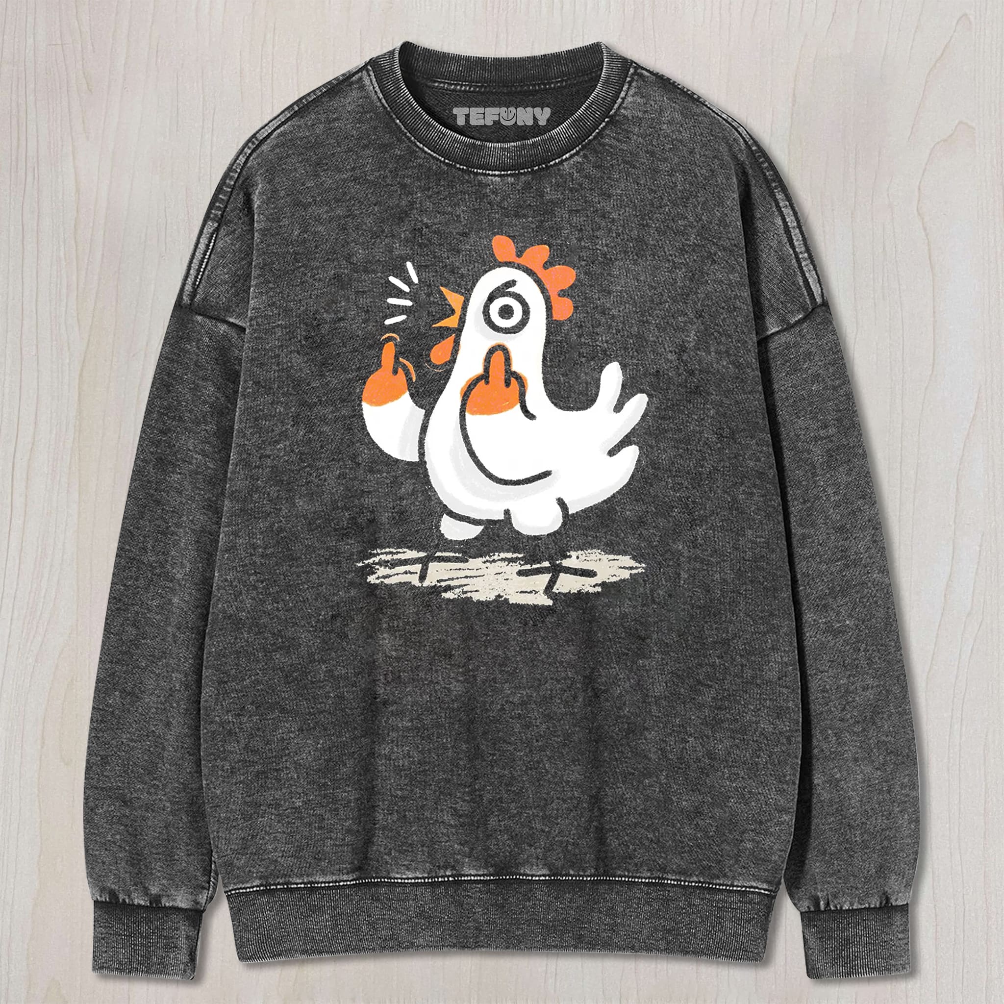 MIDDLE FINGER CHICKEN UNISEX TEE, TANK TOP, LAYERED LS, SWEATSHIRT & HOODIE