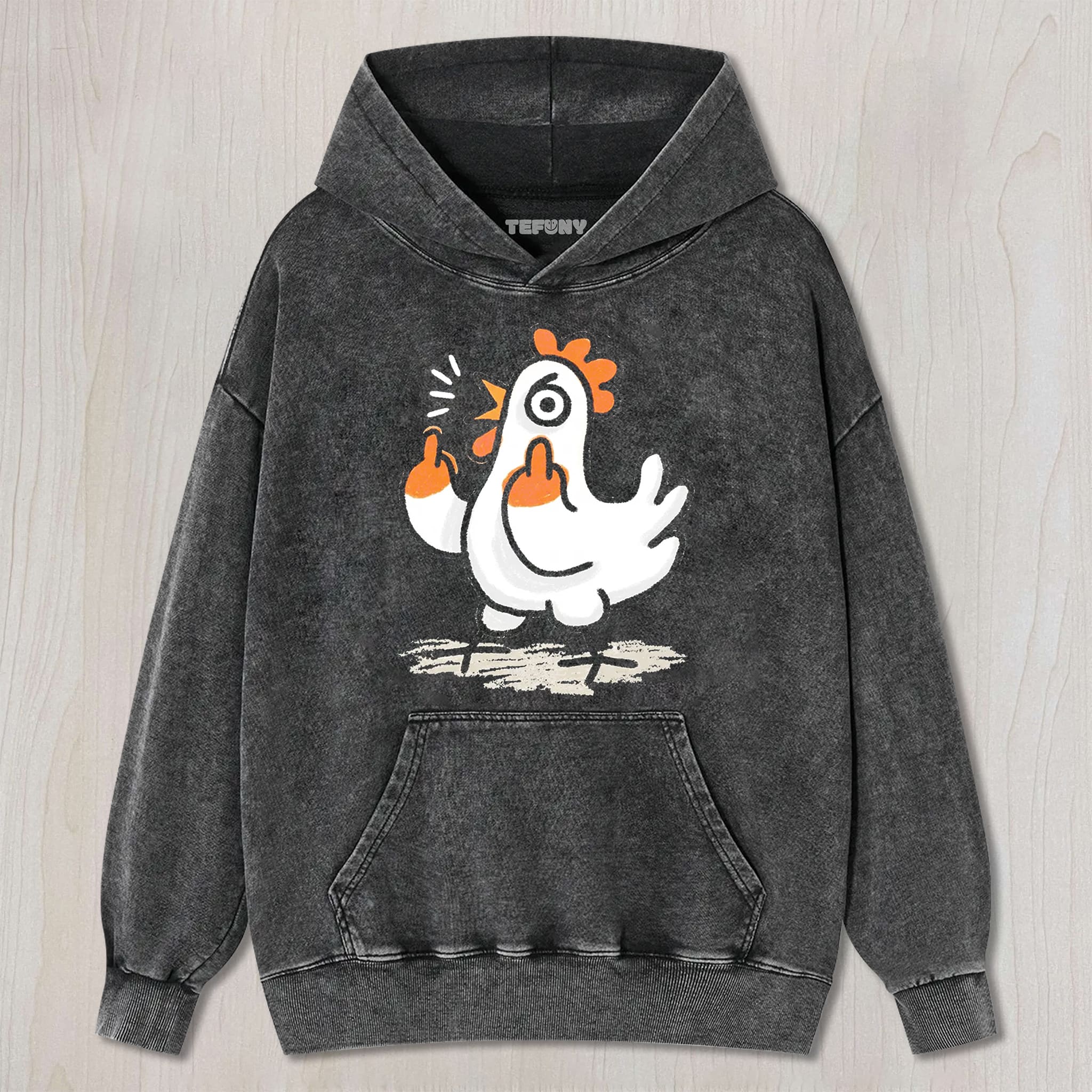 MIDDLE FINGER CHICKEN UNISEX TEE, TANK TOP, LAYERED LS, SWEATSHIRT & HOODIE