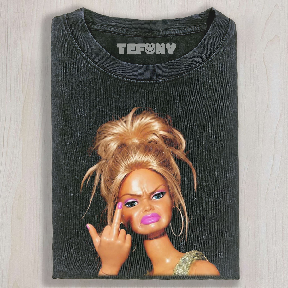 MIDDLE FINGER DOLL FUNNY UNISEX TEE, TANK TOP, LAYERED LS, SWEATSHIRT & HOODIE