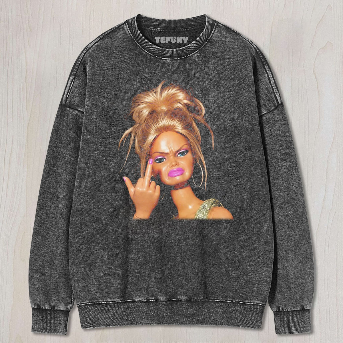 MIDDLE FINGER DOLL FUNNY UNISEX TEE, TANK TOP, LAYERED LS, SWEATSHIRT & HOODIE