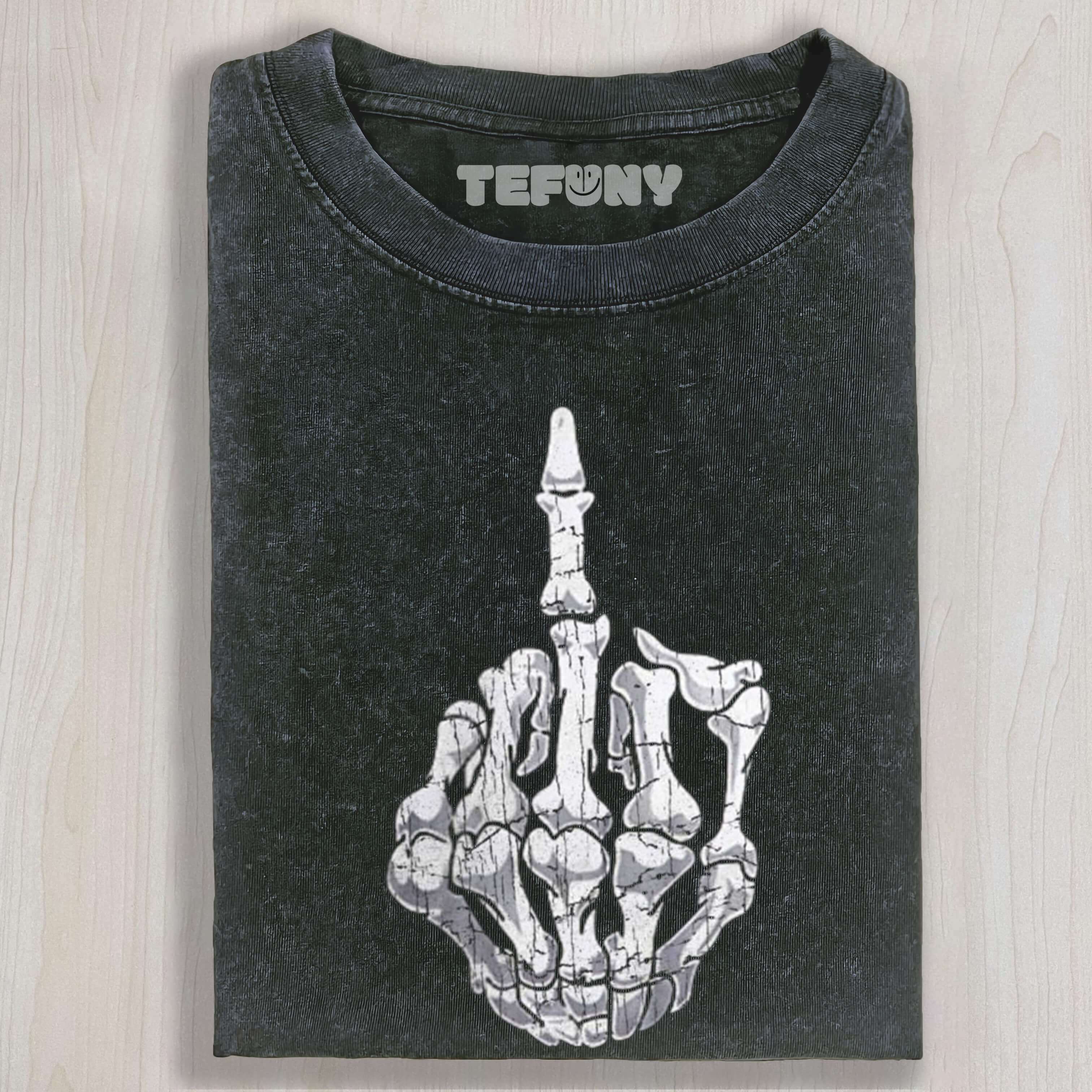 MIDDLE FINGER SKELETON TEE & SWEAT & HOOD