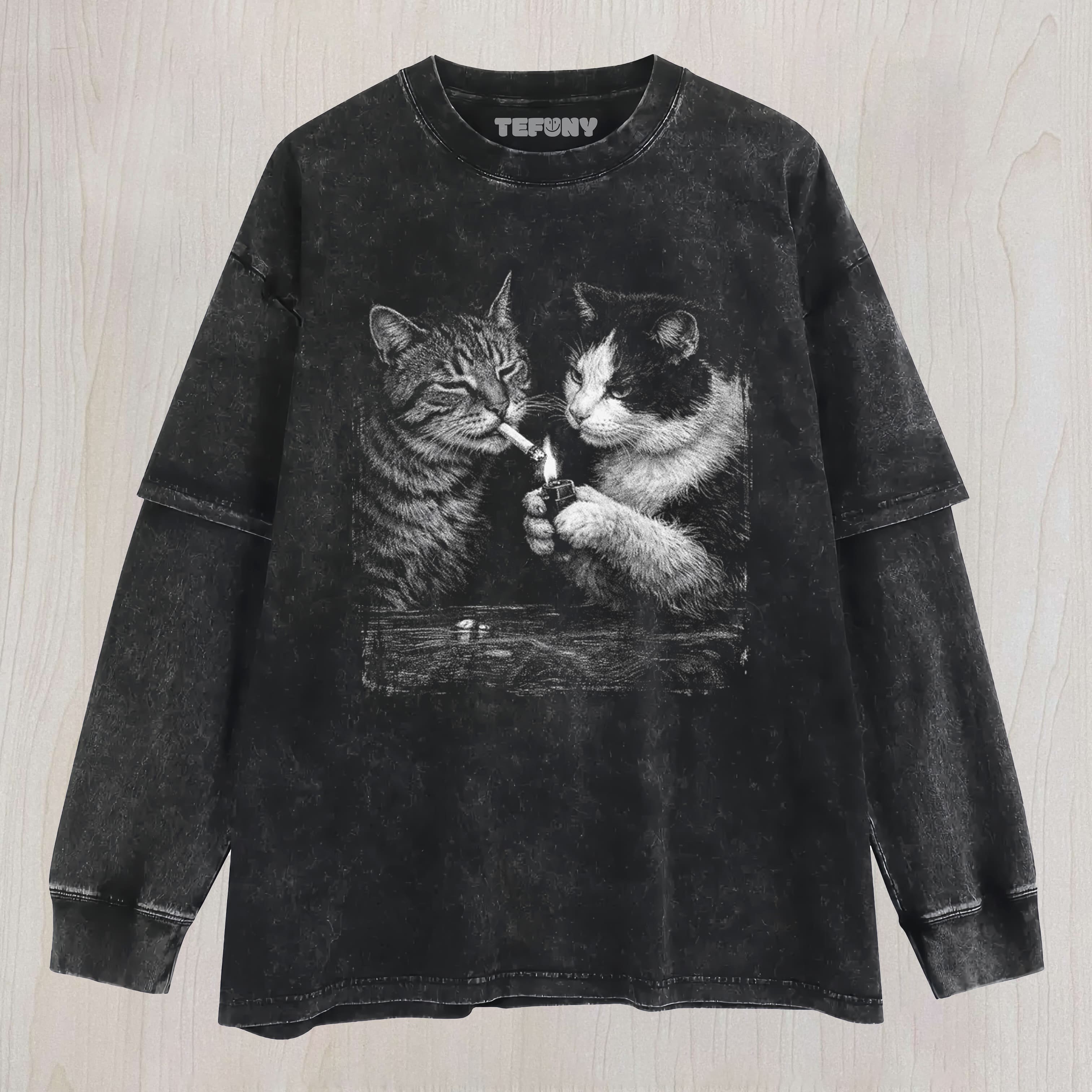 MIDNIGHT ALLEY CATS UNISEX TEE, TANK TOP, LAYERED LS, SWEATSHIRT & HOODIE