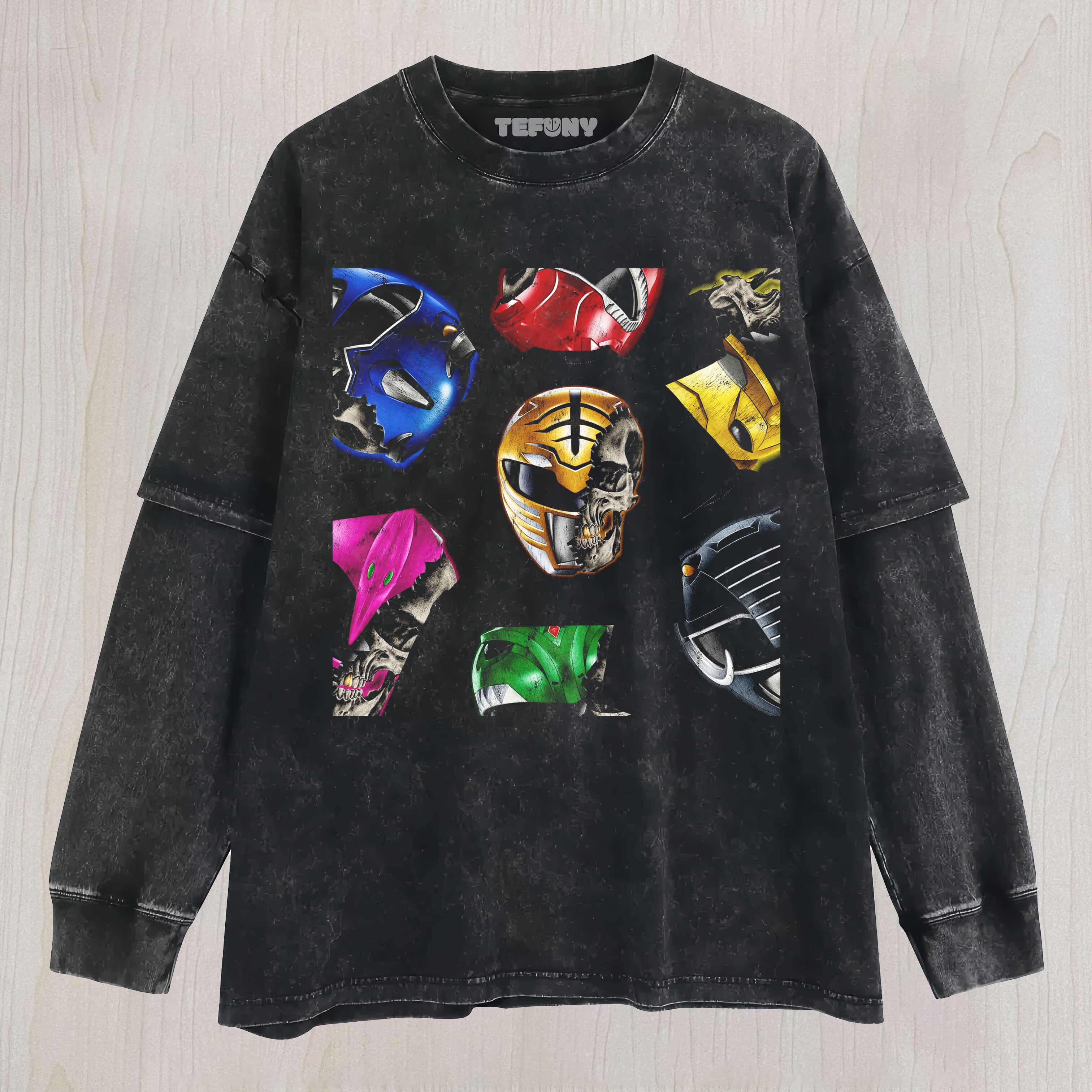 MIGHTY MORPHIN POWER RANGERS LAYERED LONG SLEEVE