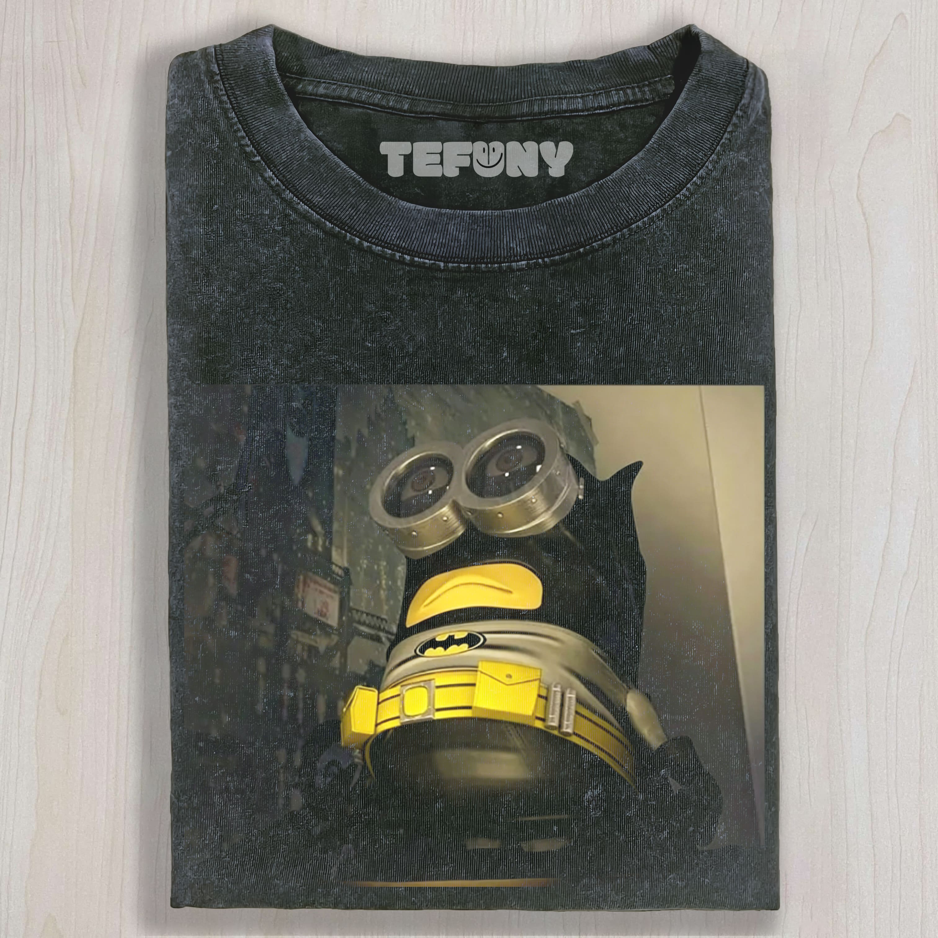 MINION BATMAN PARODY VINTAGE UNISEX TEE, TANK TOP, LAYERED LS, SWEATSHIRT & HOODIE