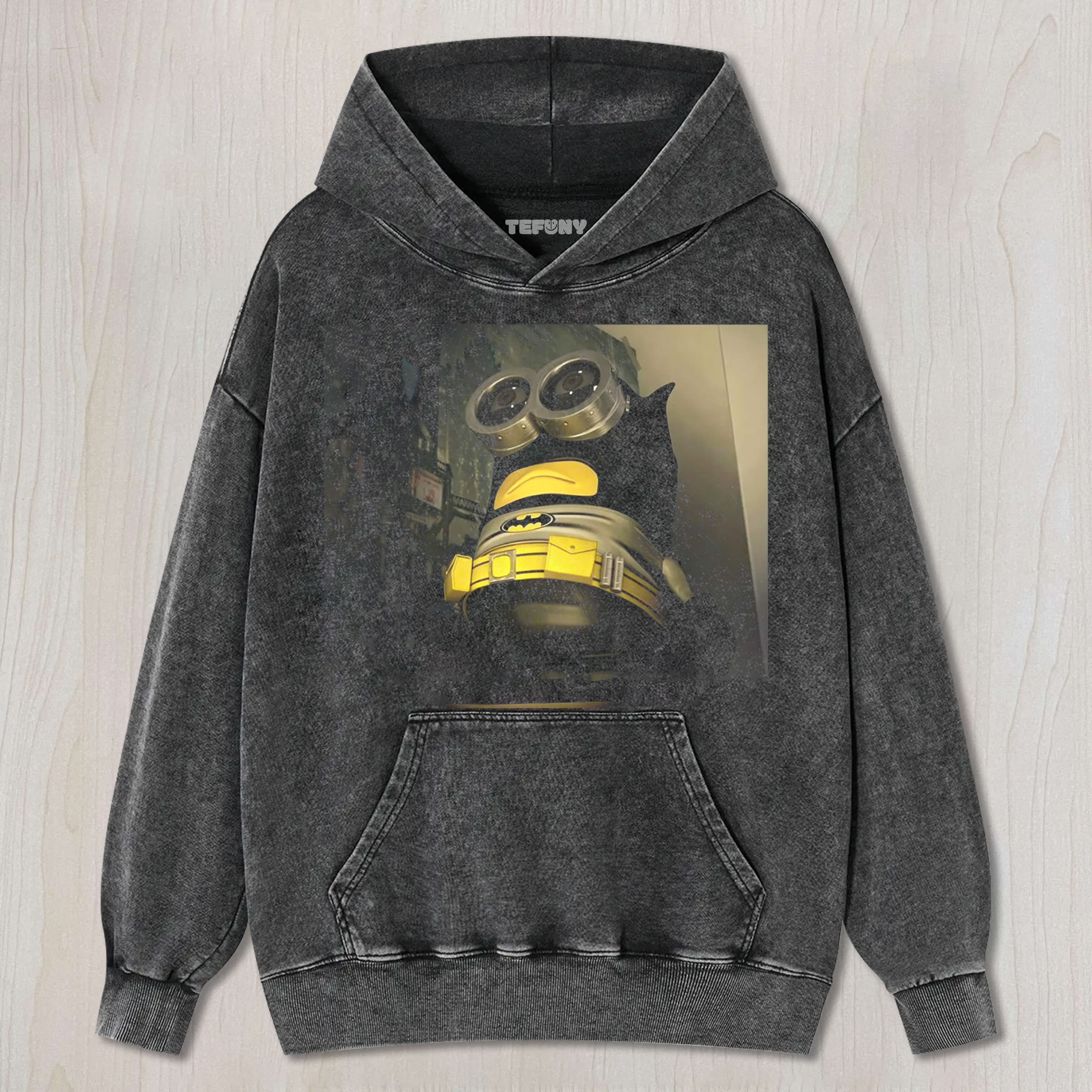 MINION BATMAN PARODY VINTAGE UNISEX TEE, TANK TOP, LAYERED LS, SWEATSHIRT & HOODIE