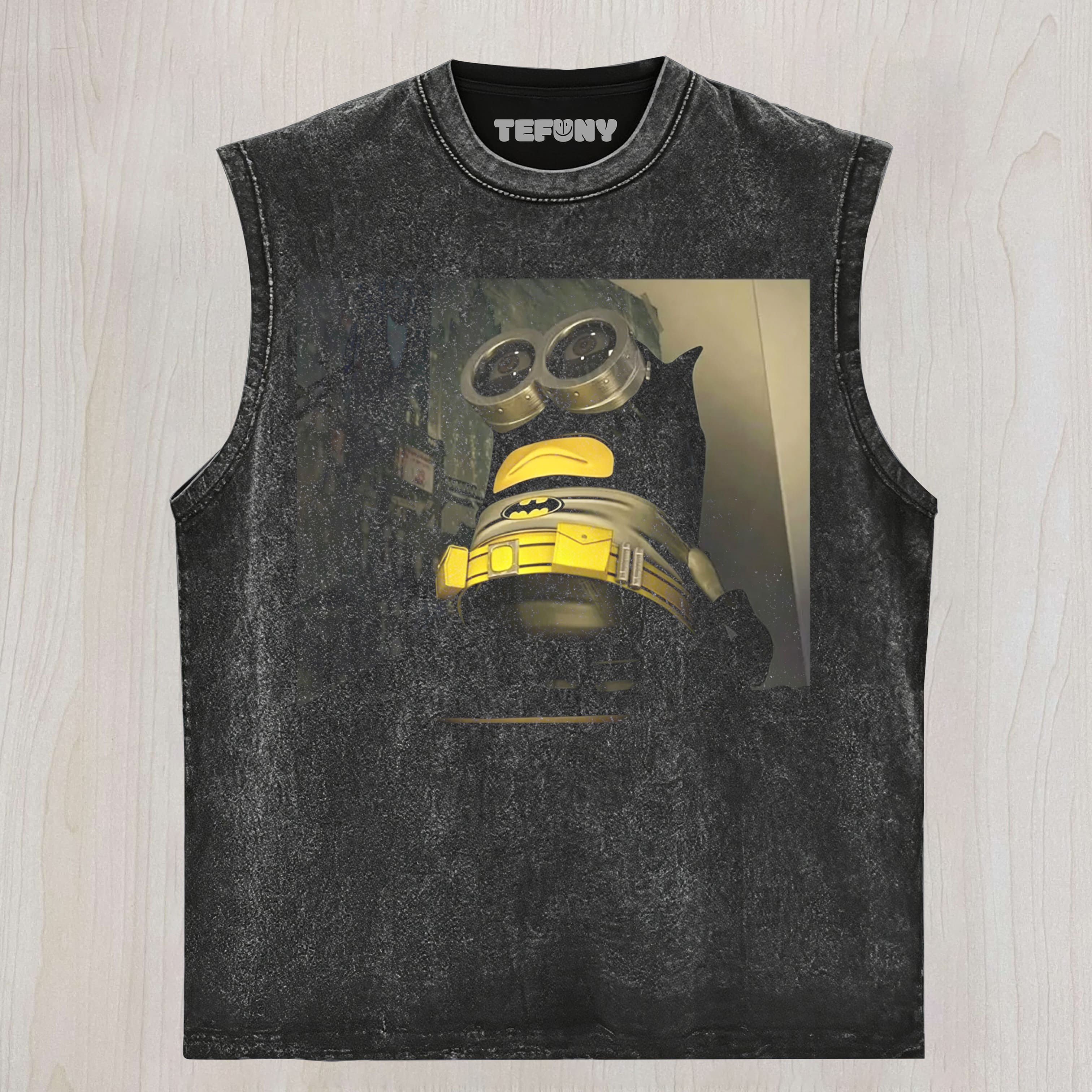 MINION BATMAN PARODY VINTAGE UNISEX TEE, TANK TOP, LAYERED LS, SWEATSHIRT & HOODIE
