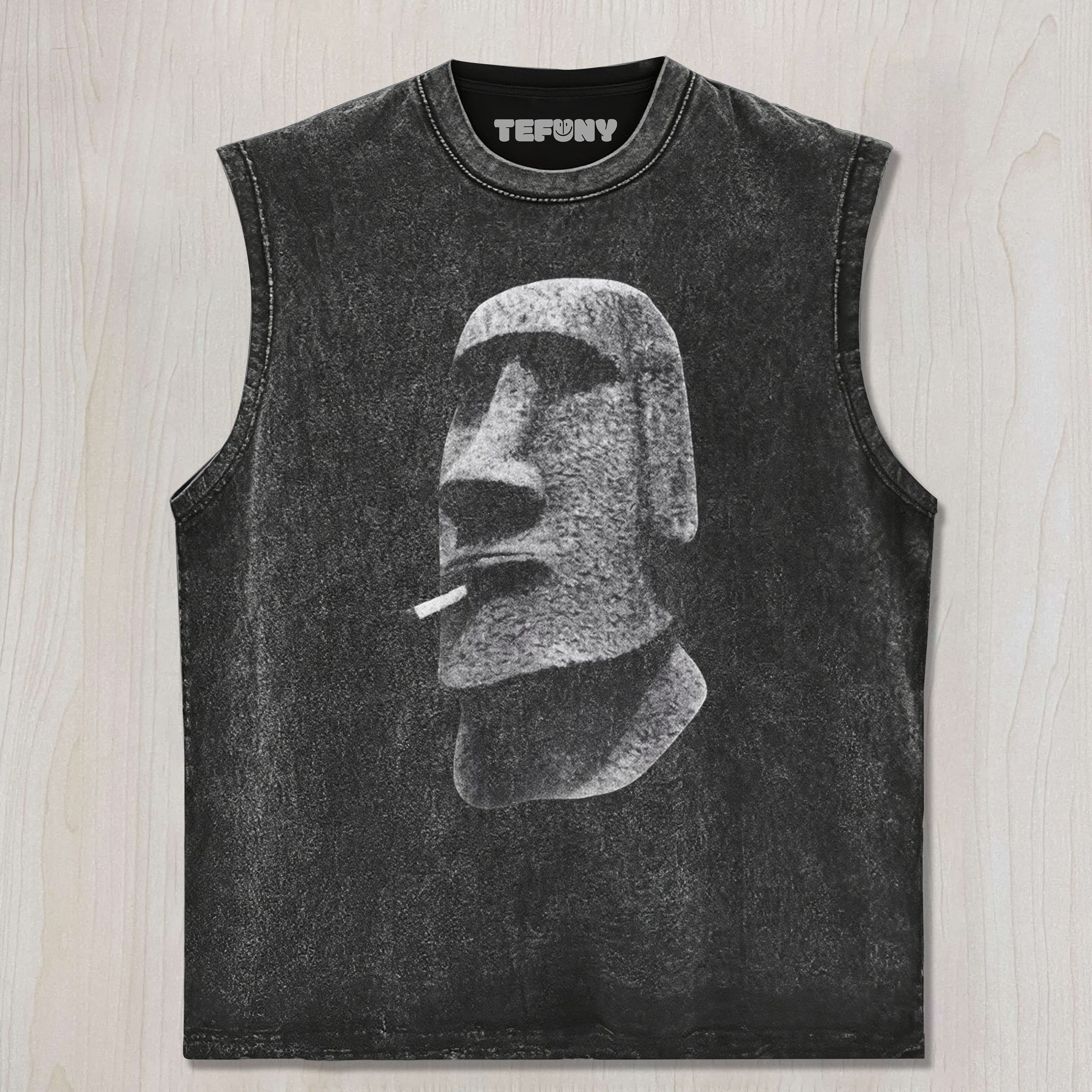 MOAI SMOKING UNISEX TEE, TANK TOP, LAYERED LS, SWEATSHIRT & HOODIE