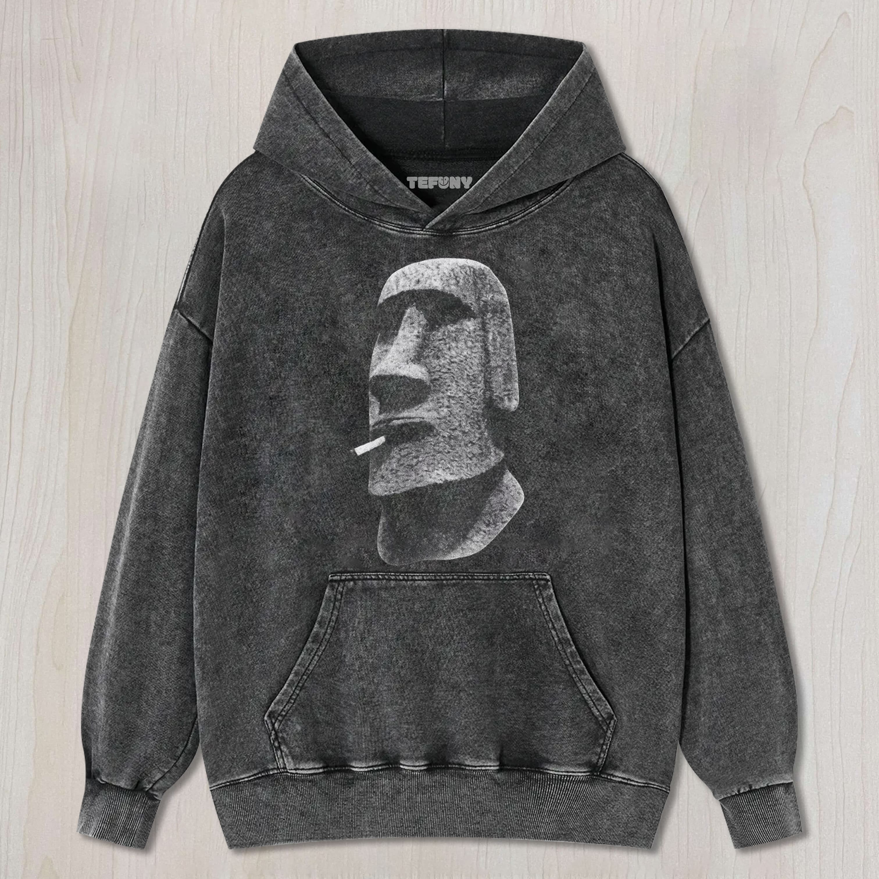 MOAI SMOKING UNISEX TEE, TANK TOP, LAYERED LS, SWEATSHIRT & HOODIE