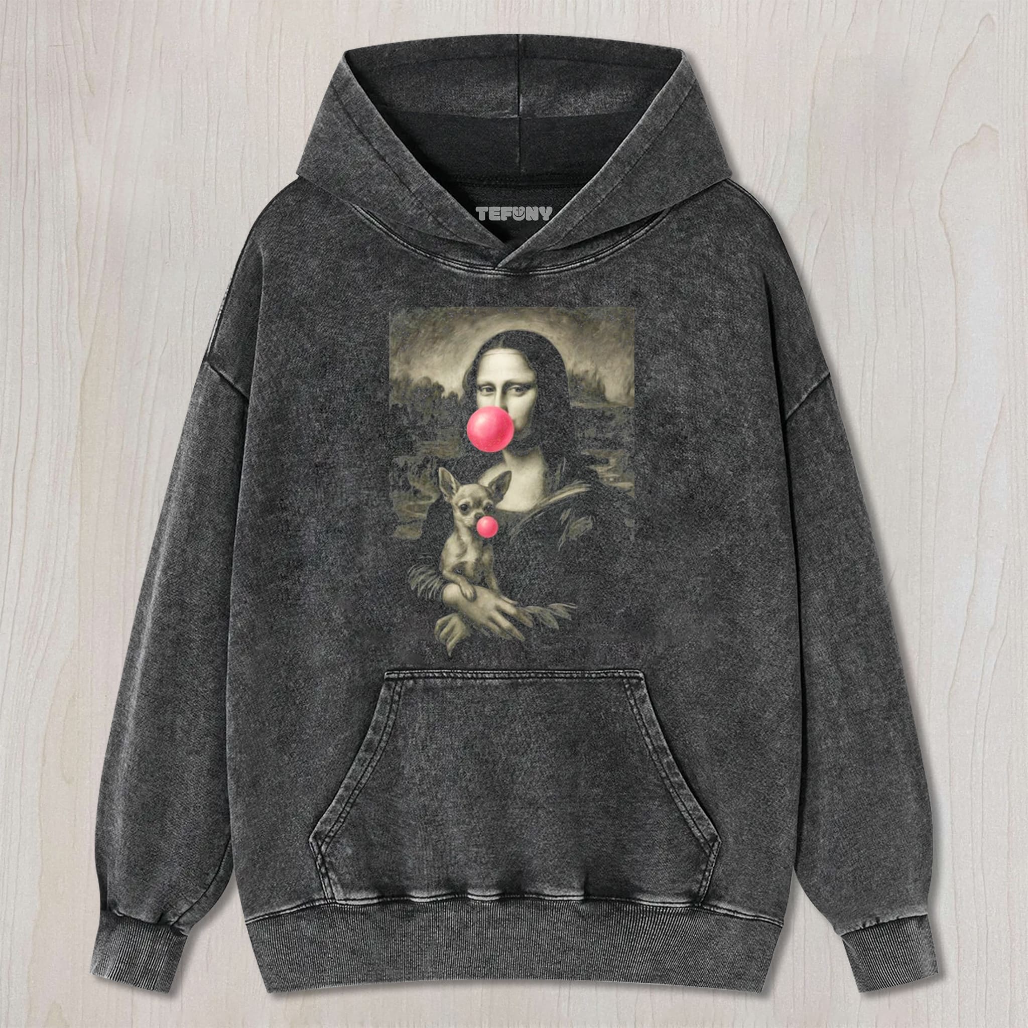 MONA LISA BLOWING BUBBLES UNISEX TEE, TANK TOP, LAYERED LS, SWEATSHIRT & HOODIE