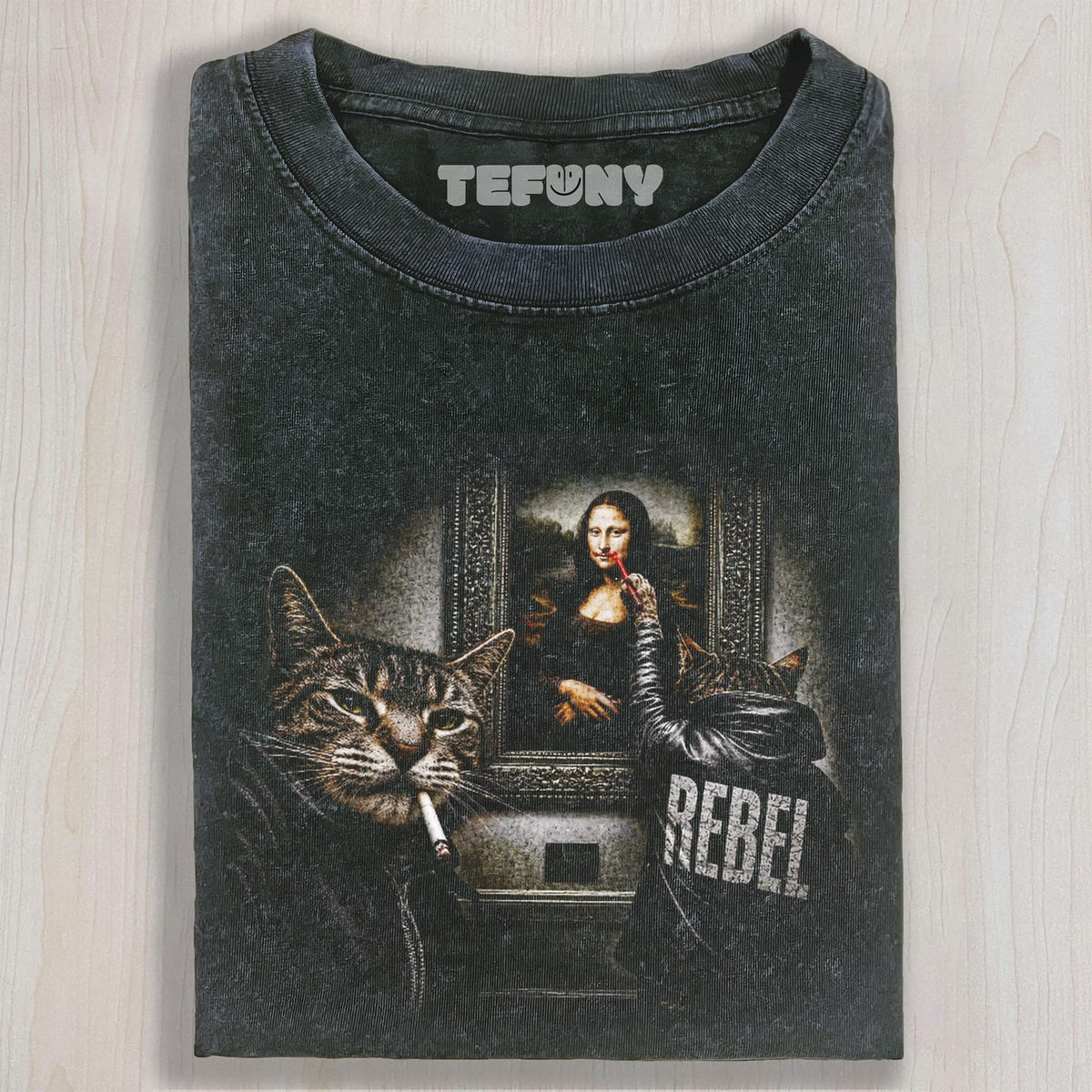 MONA LISA CAT MISCHIEF UNISEX TEE, TANK TOP, LAYERED LS, SWEATSHIRT & HOODIE