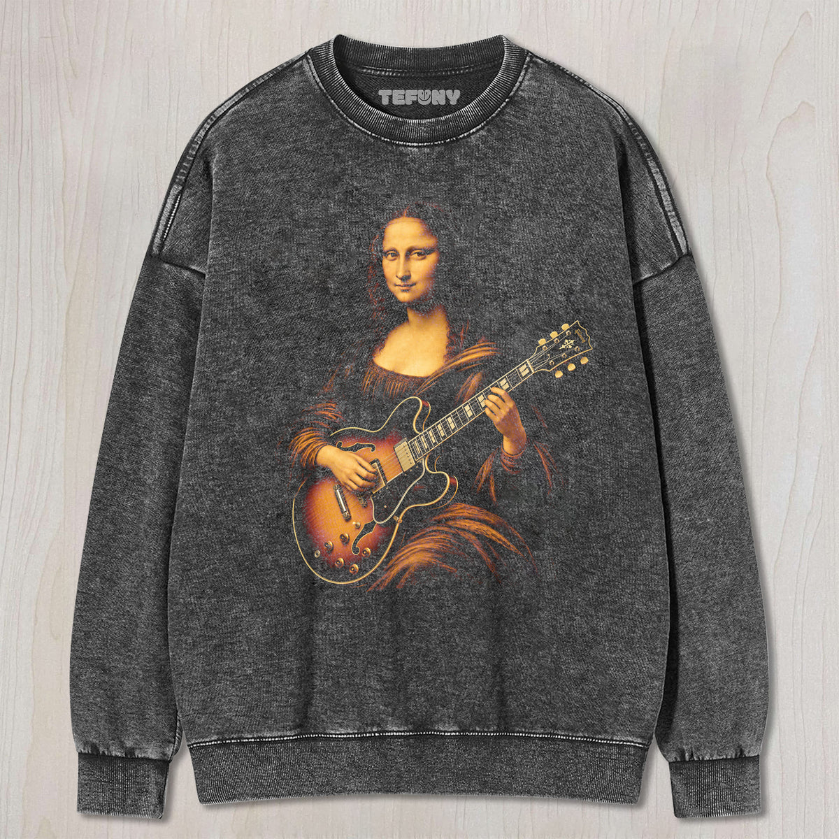 MONA LISA GUITAR UNISEX TEE, TANK TOP, LAYERED LS, SWEATSHIRT & HOODIE