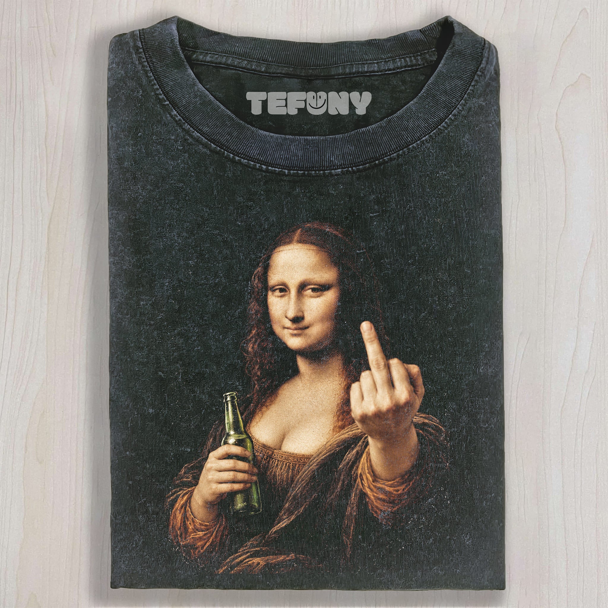 MONA LISA MIDDLE FINGER UNISEX TEE, TANK TOP, LAYERED LS, SWEATSHIRT & HOODIE