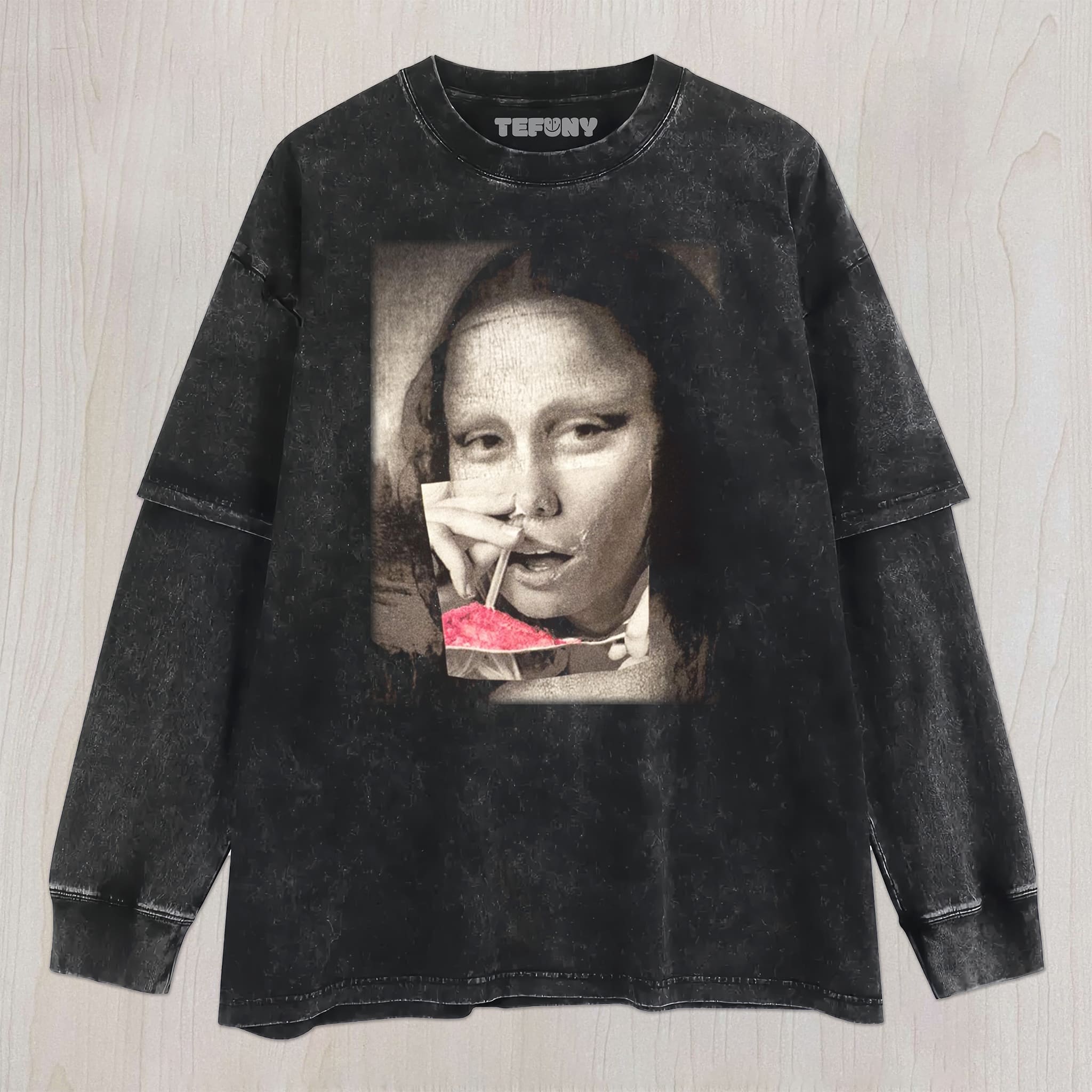 MONA LISA SUCKS UP POWDER UNISEX TEE, TANK TOP, LAYERED LS, SWEATSHIRT & HOODIE