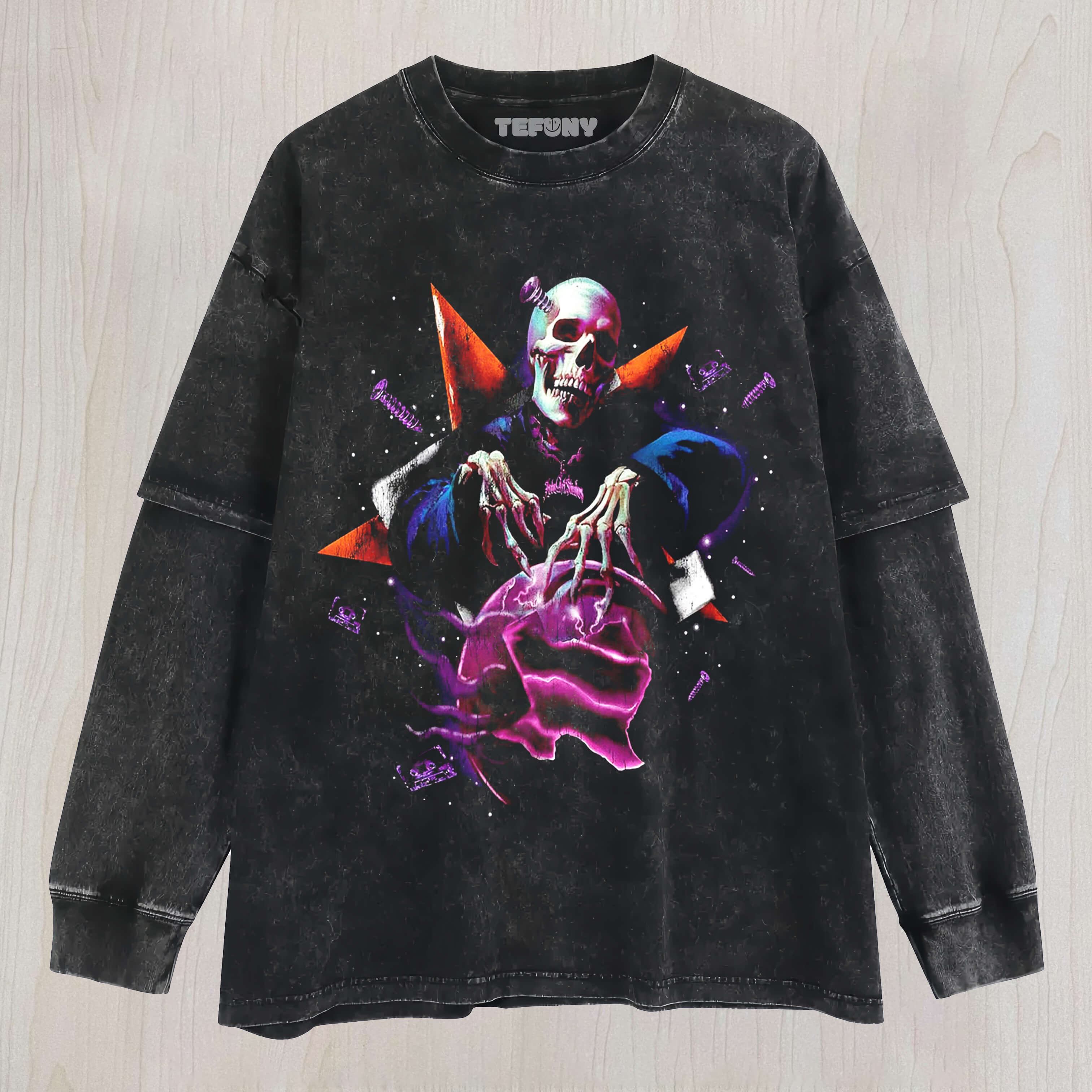 MUSIC SKULL LAYERED LONG SLEEVE