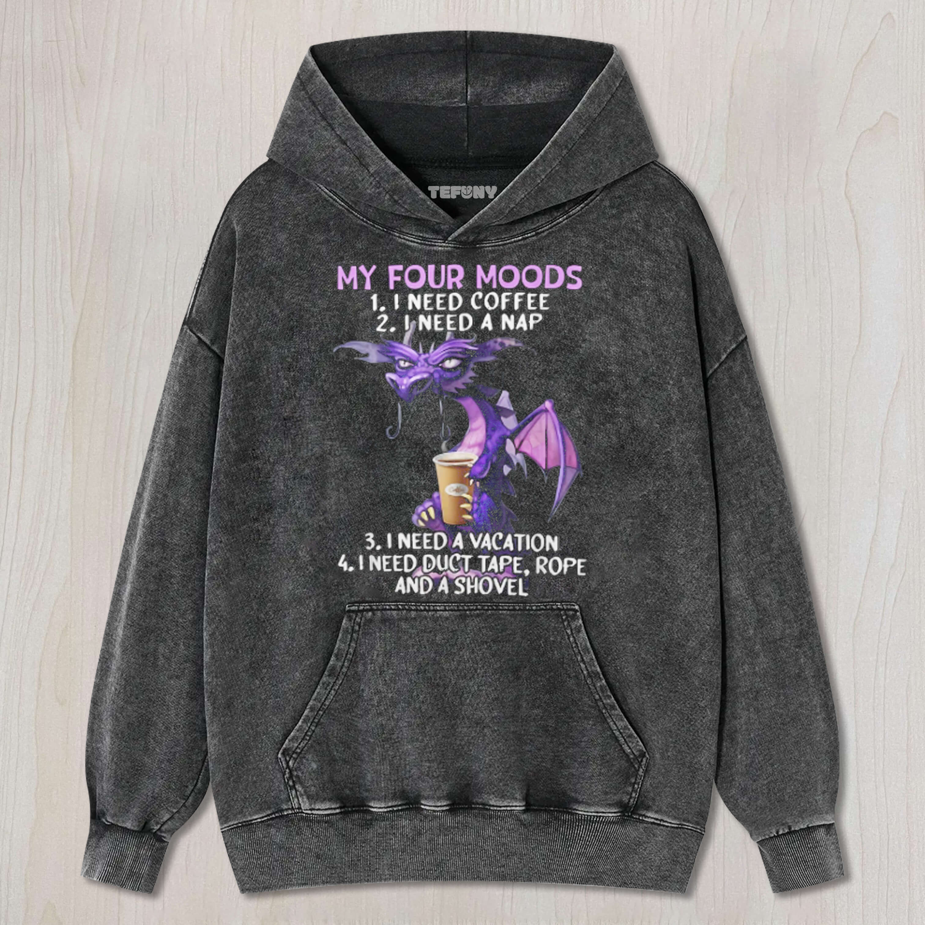 MY FOUR MOOD FUNNY DRAGON T-SHIRT