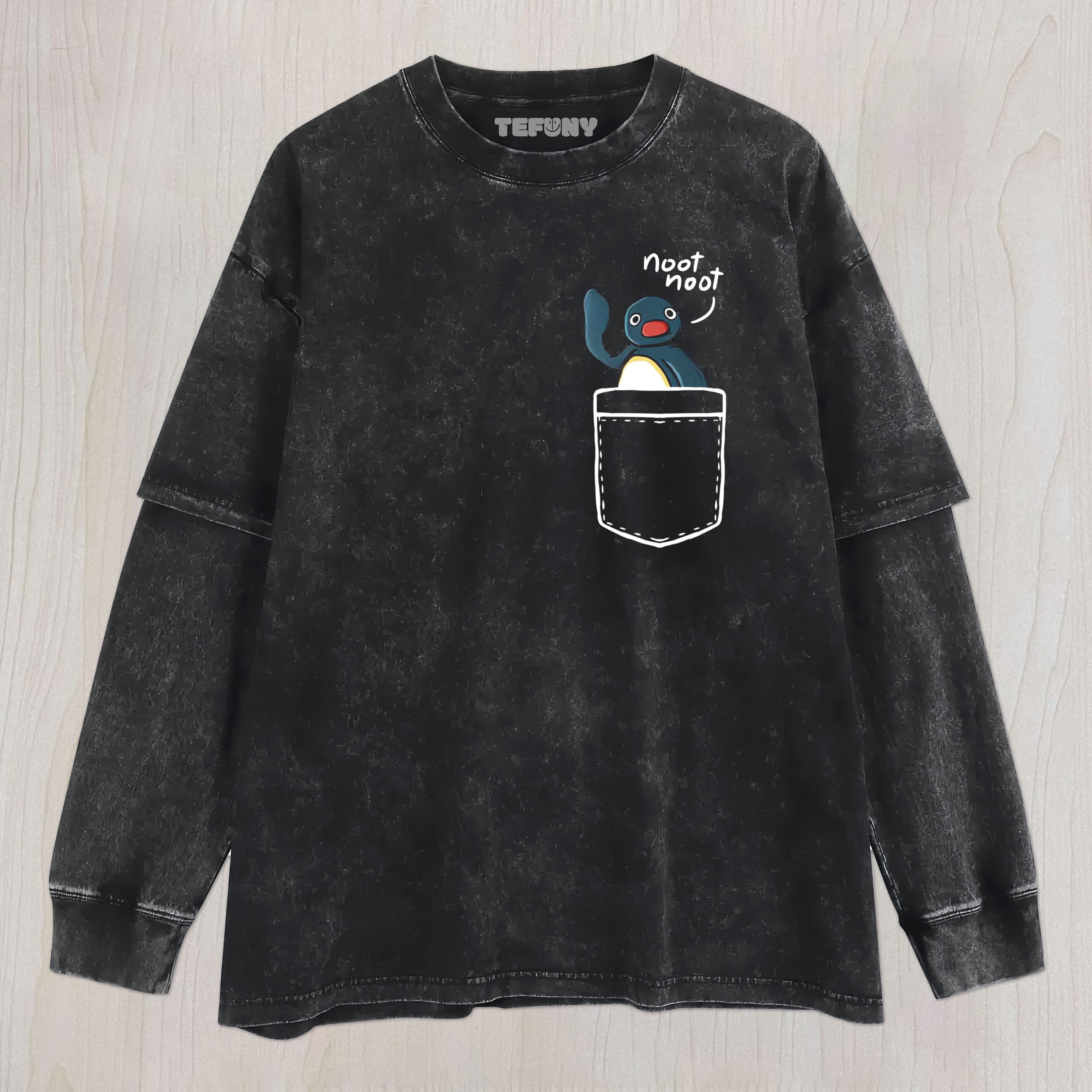 NOOT NOOT FUNNY PENGUIN UNISEX TEE, TANK TOP, LAYERED LS, SWEATSHIRT & HOODIE