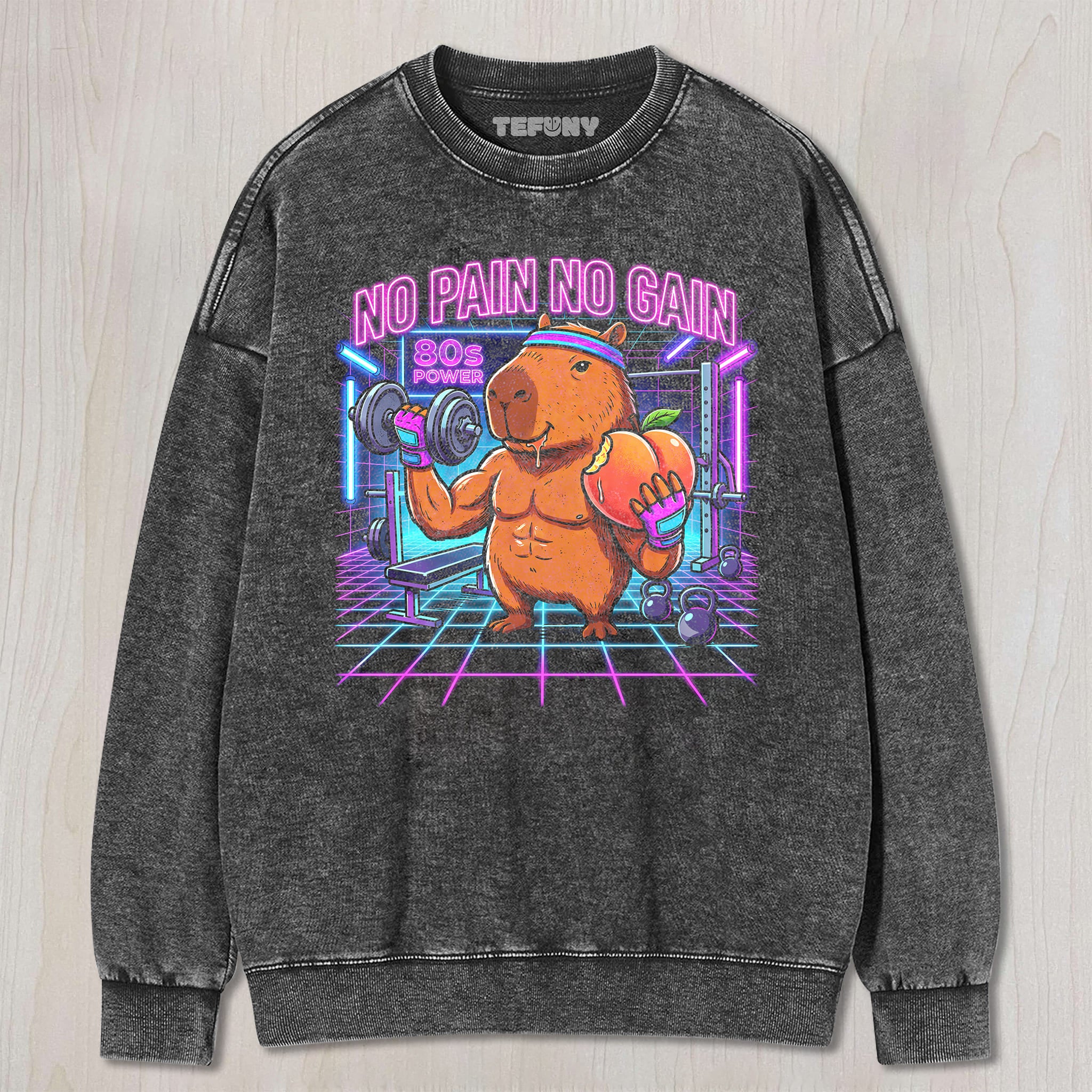 NO PAIN NO GAIN 80S UNISEX TEE, TANK TOP, LAYERED LS, SWEATSHIRT & HOODIE