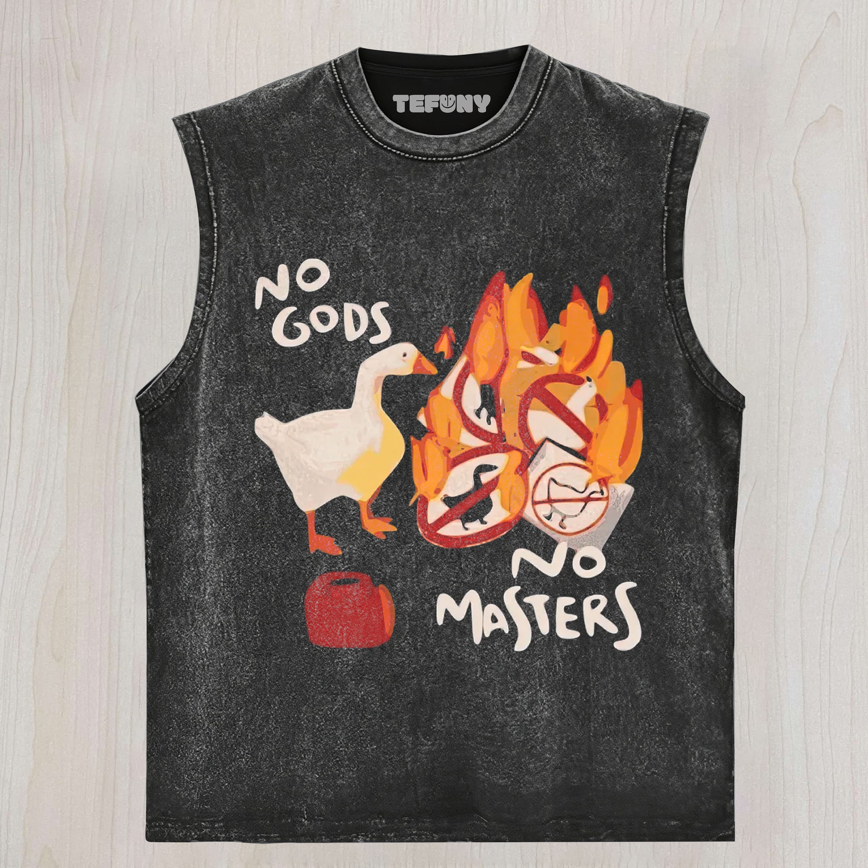 NO GODS NO MASTERS PARODY DUCK TANK TOP