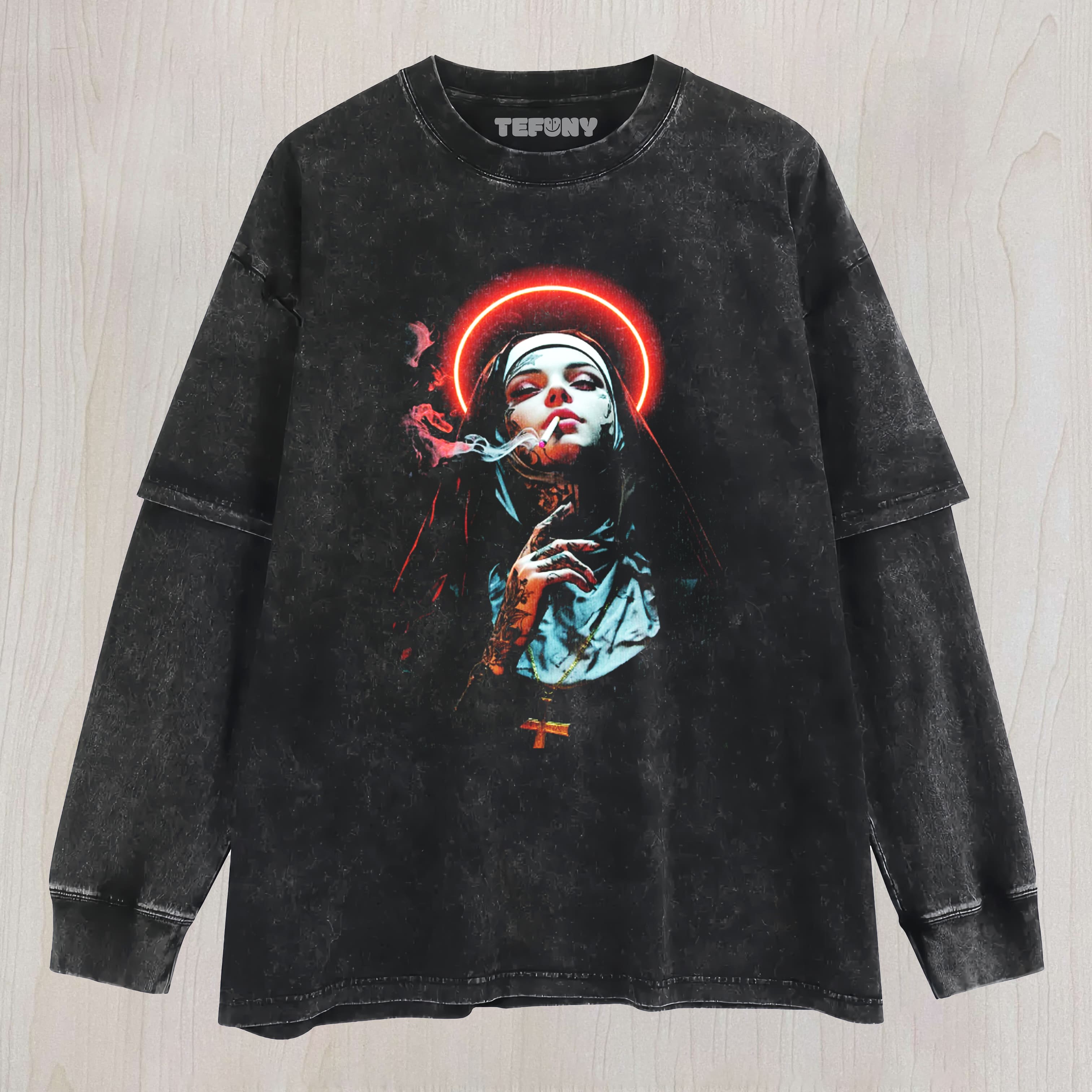 NUNS-1 TEE & SWEAT & HOOD LAYERED LONG SLEEVE