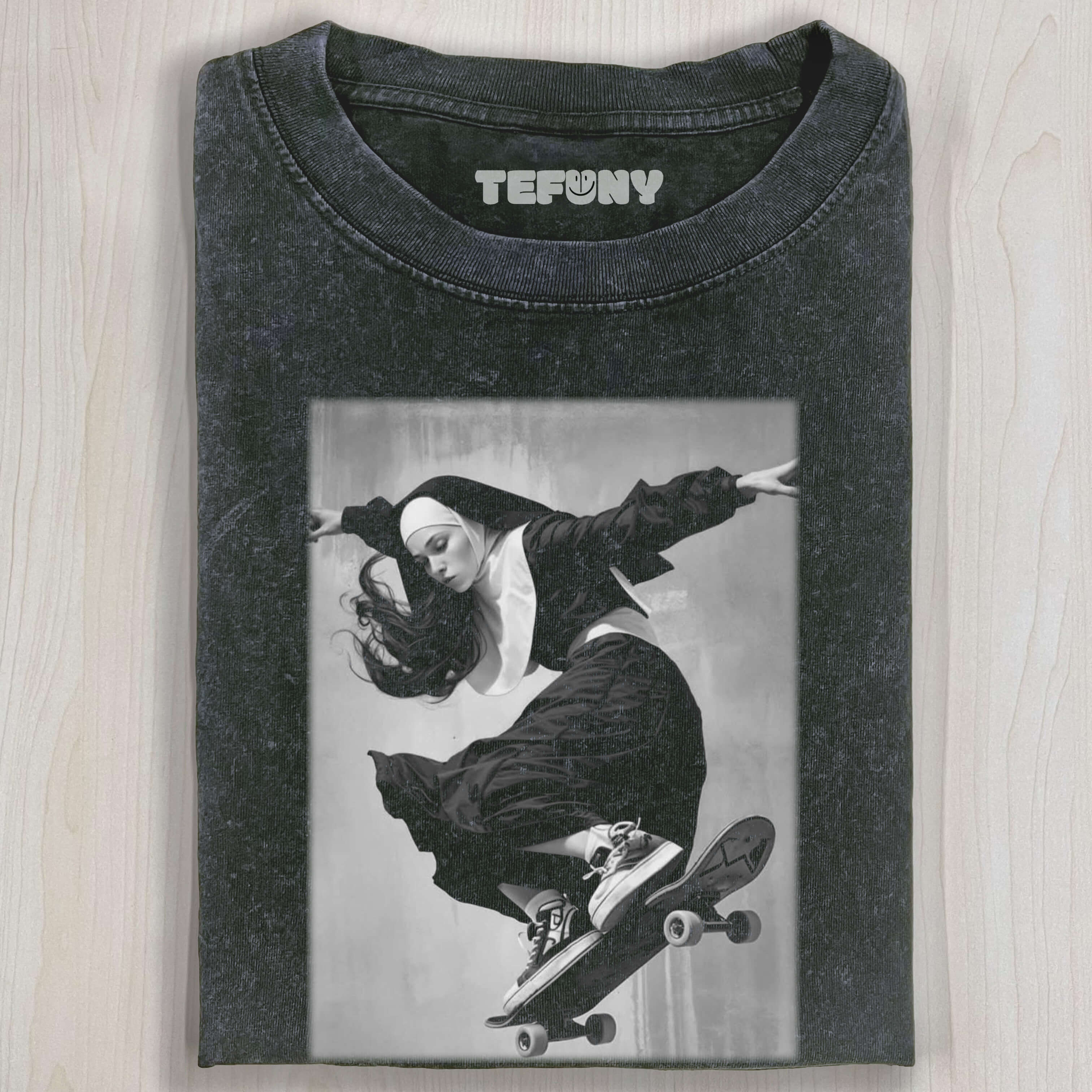 NUN SKATEBOARDING T-SHIRT