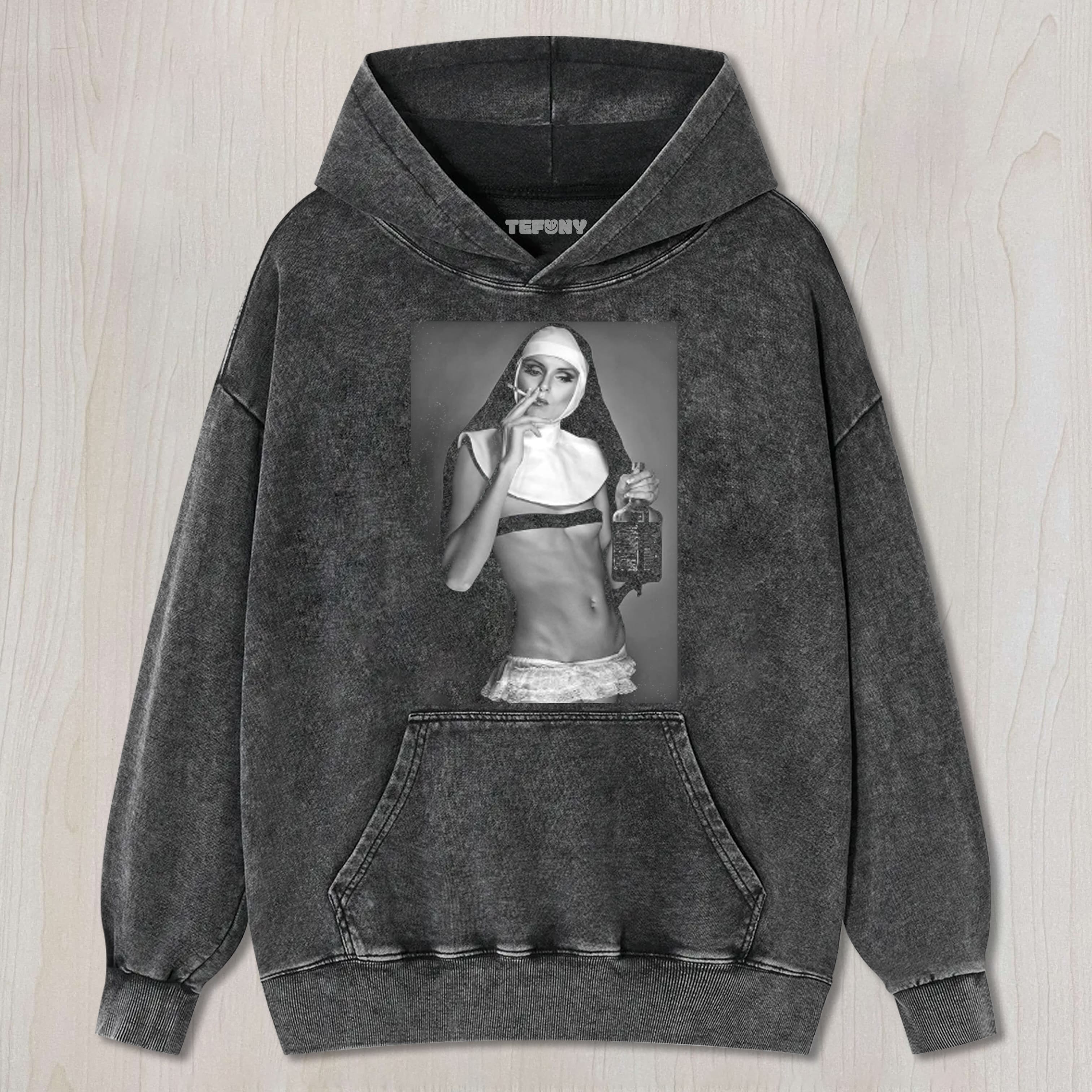 NUN SMOKING UNISEX TEE, TANK TOP, LAYERED LS, SWEATSHIRT & HOODIE