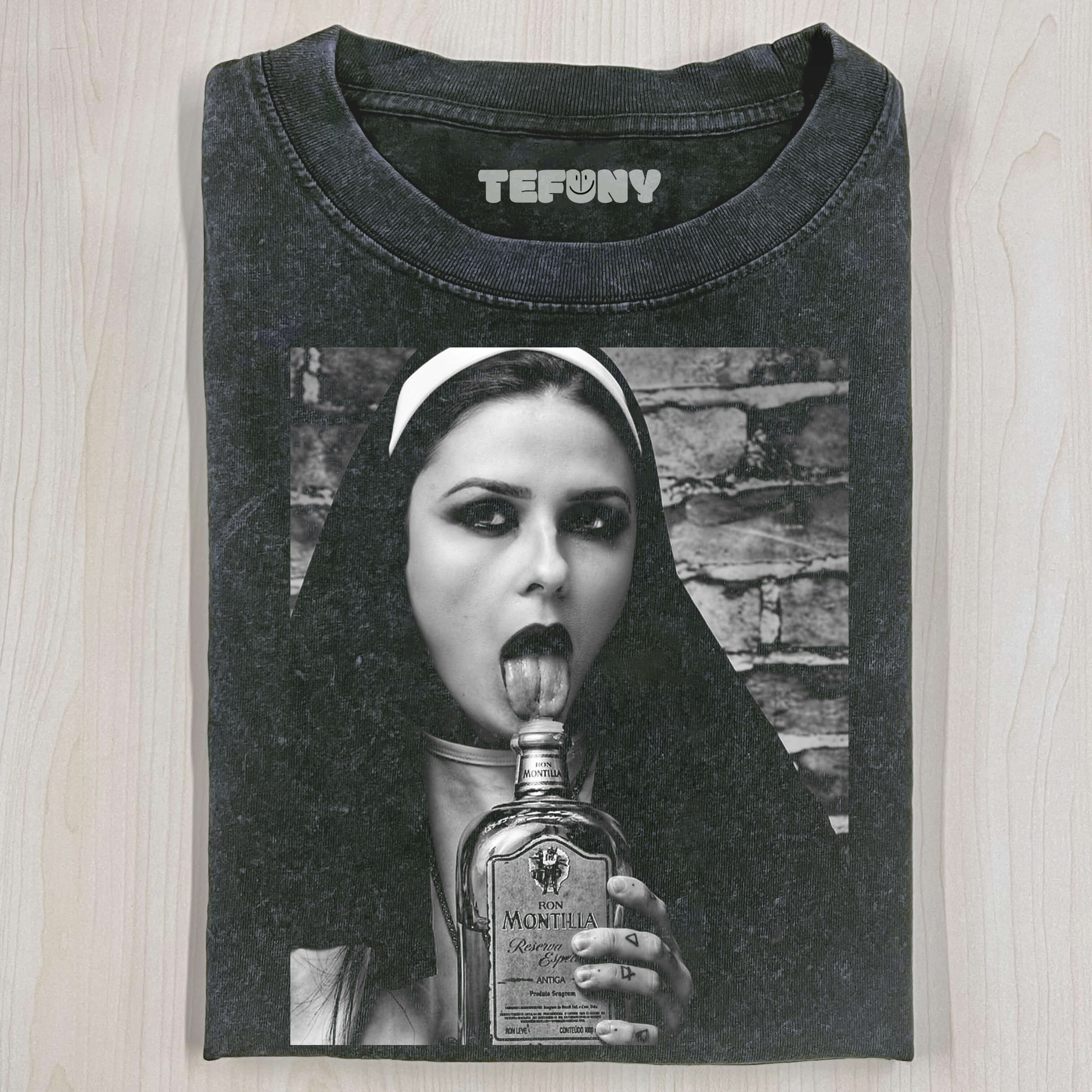 NUN DRINKING HEAVILY T-SHIRT