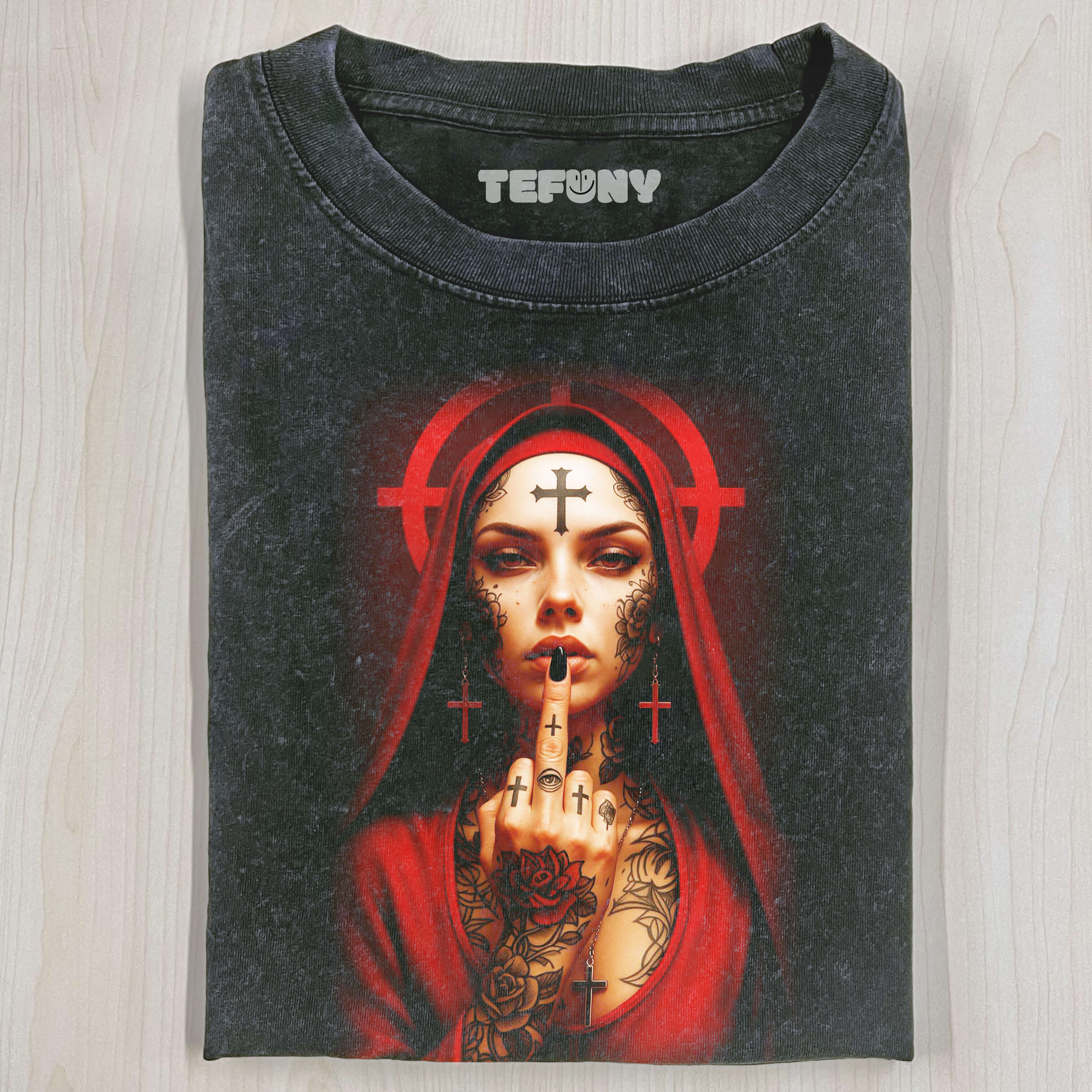 NUN IN RED DRESS T-SHIRT V1