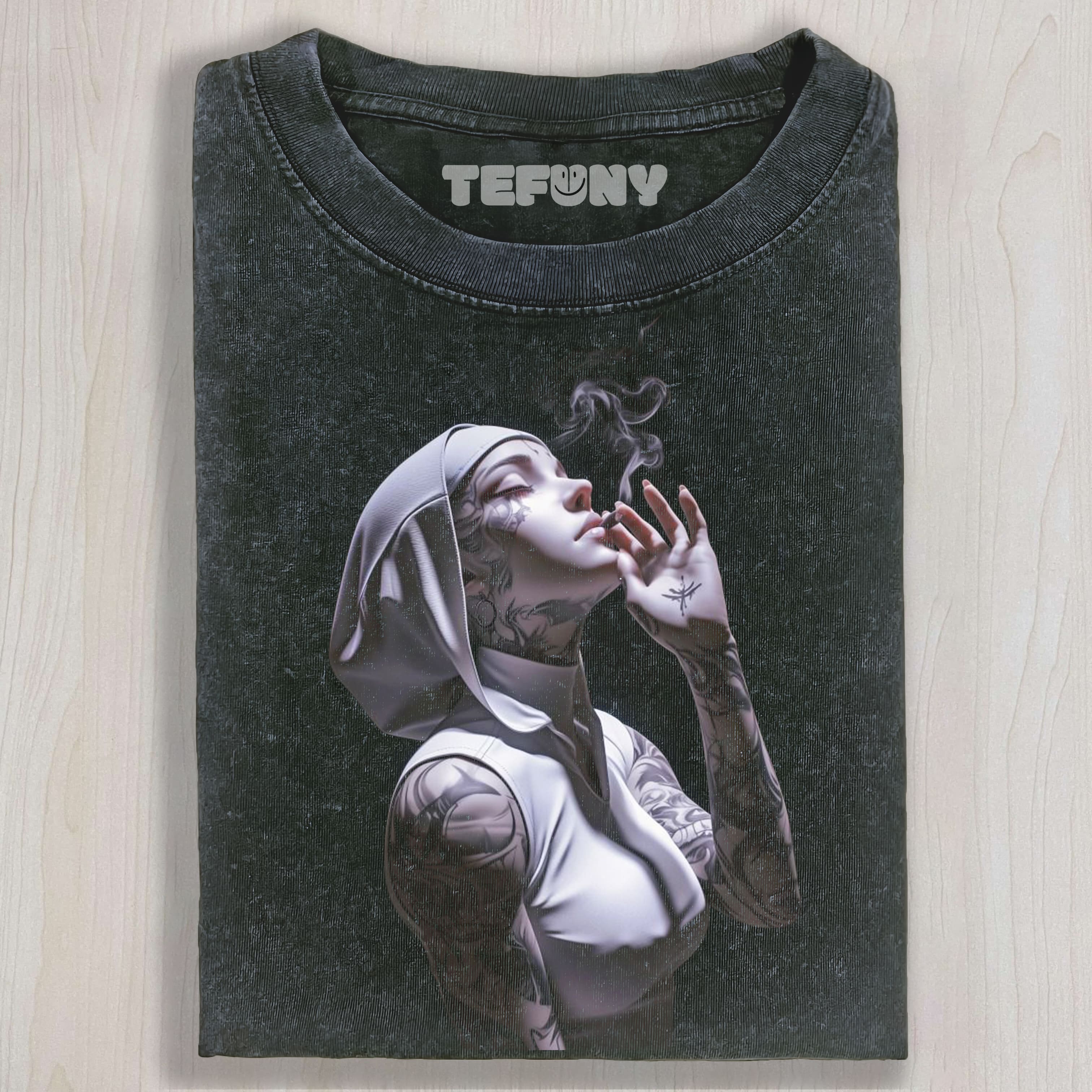 NUN SMOKING UNISEX TEE, TANK TOP, LAYERED LS, SWEATSHIRT & HOODIE