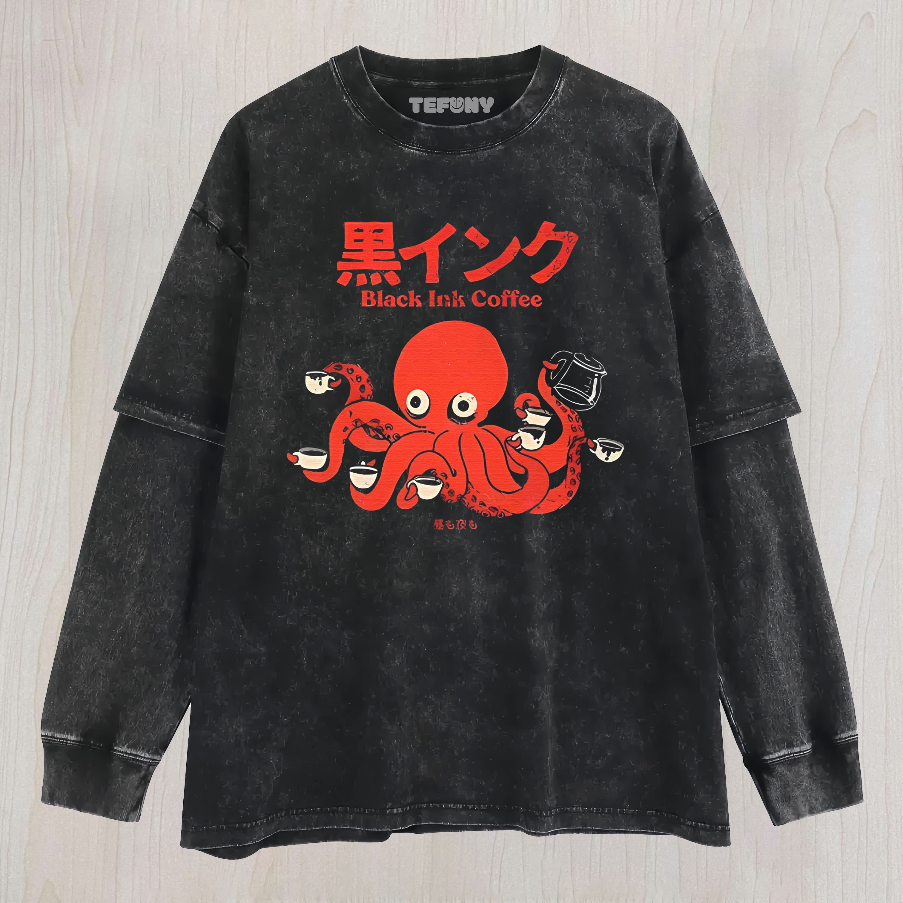 OCTOPUS COFFEE LAYERED LONG SLEEVE