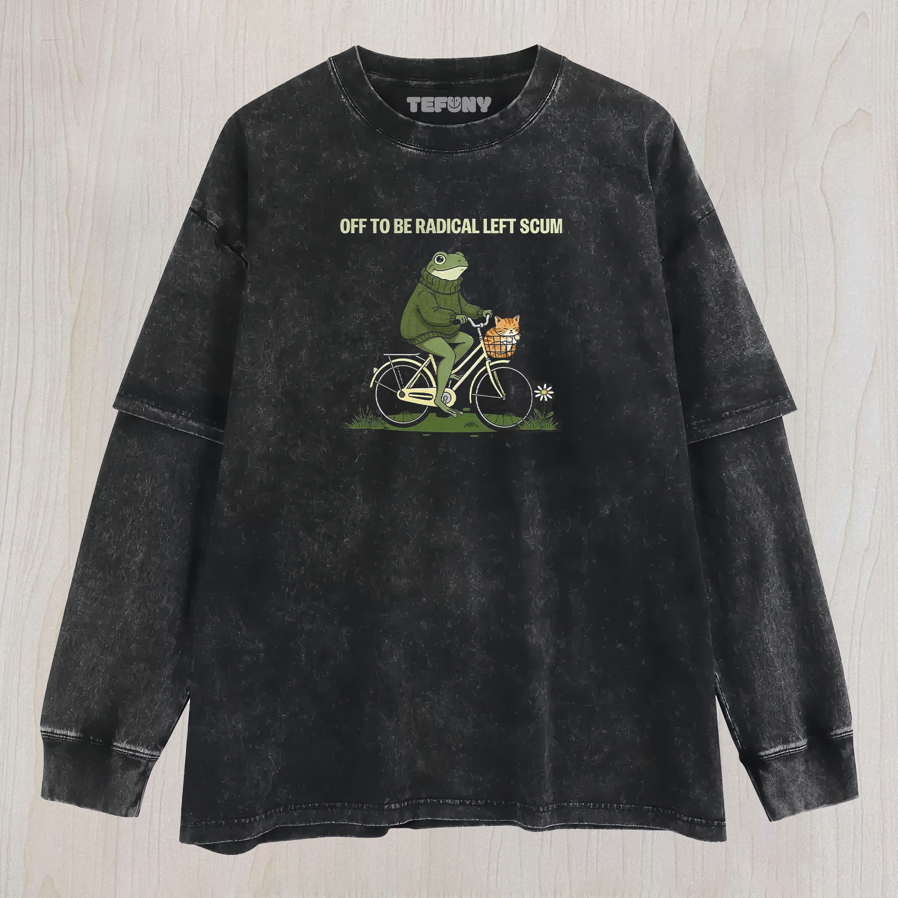 NO BUNNYOFF TO BE RADICAL LEFT SCUM LAYERED LONG SLEEVE