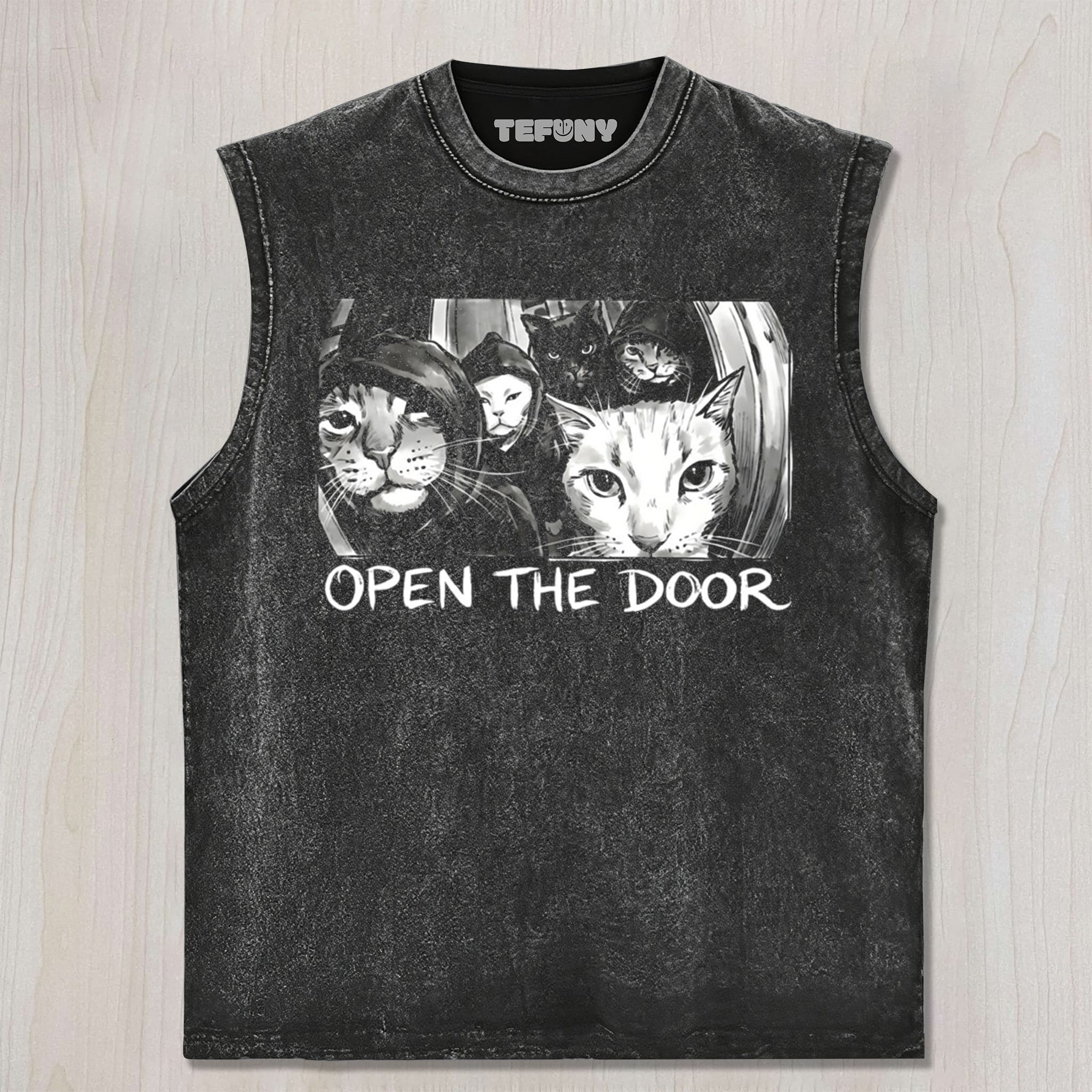 OPEN THE DOOR GANG CAT UNISEX TEE, TANK TOP, LAYERED LS, SWEATSHIRT & HOODIE