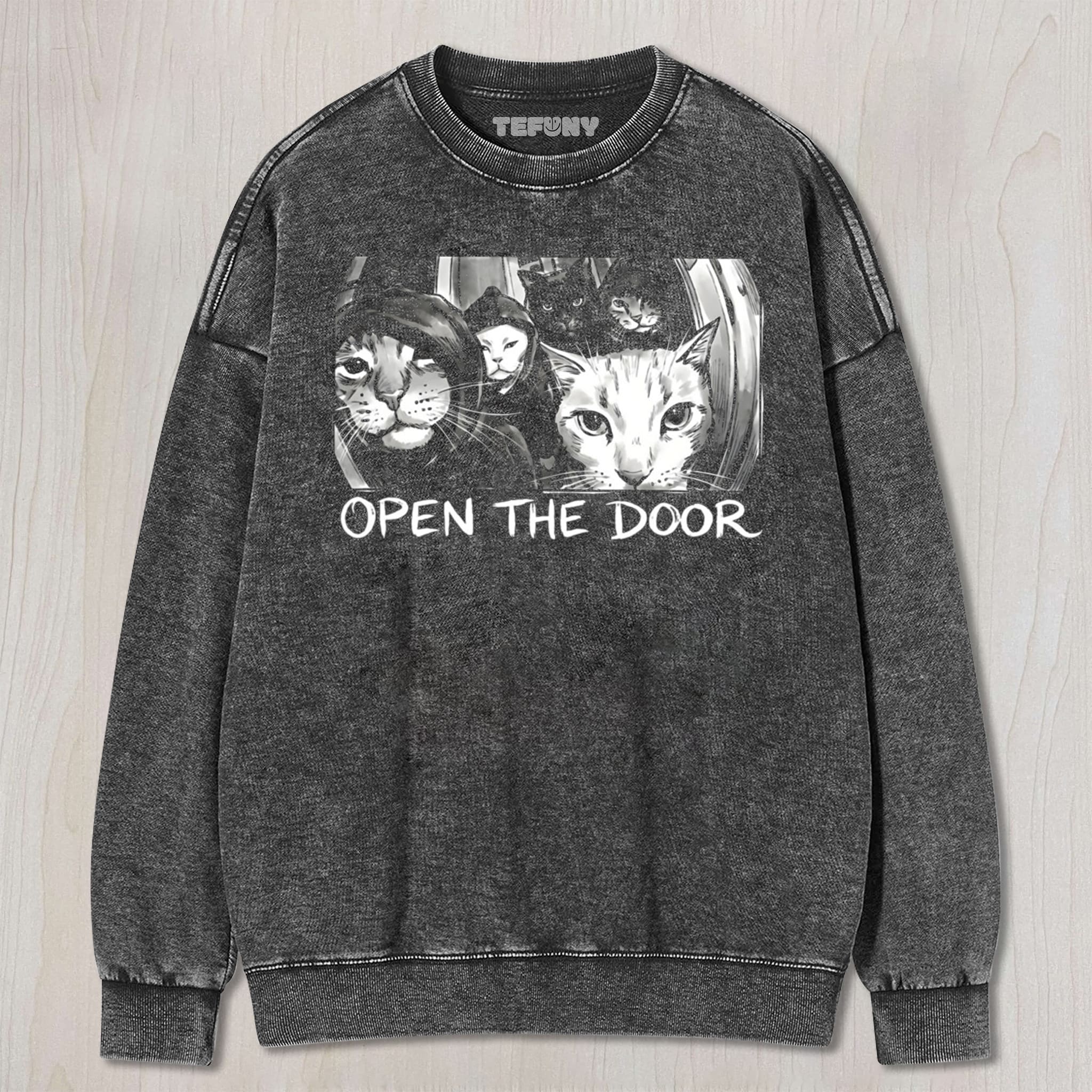 OPEN THE DOOR GANG CAT UNISEX TEE, TANK TOP, LAYERED LS, SWEATSHIRT & HOODIE