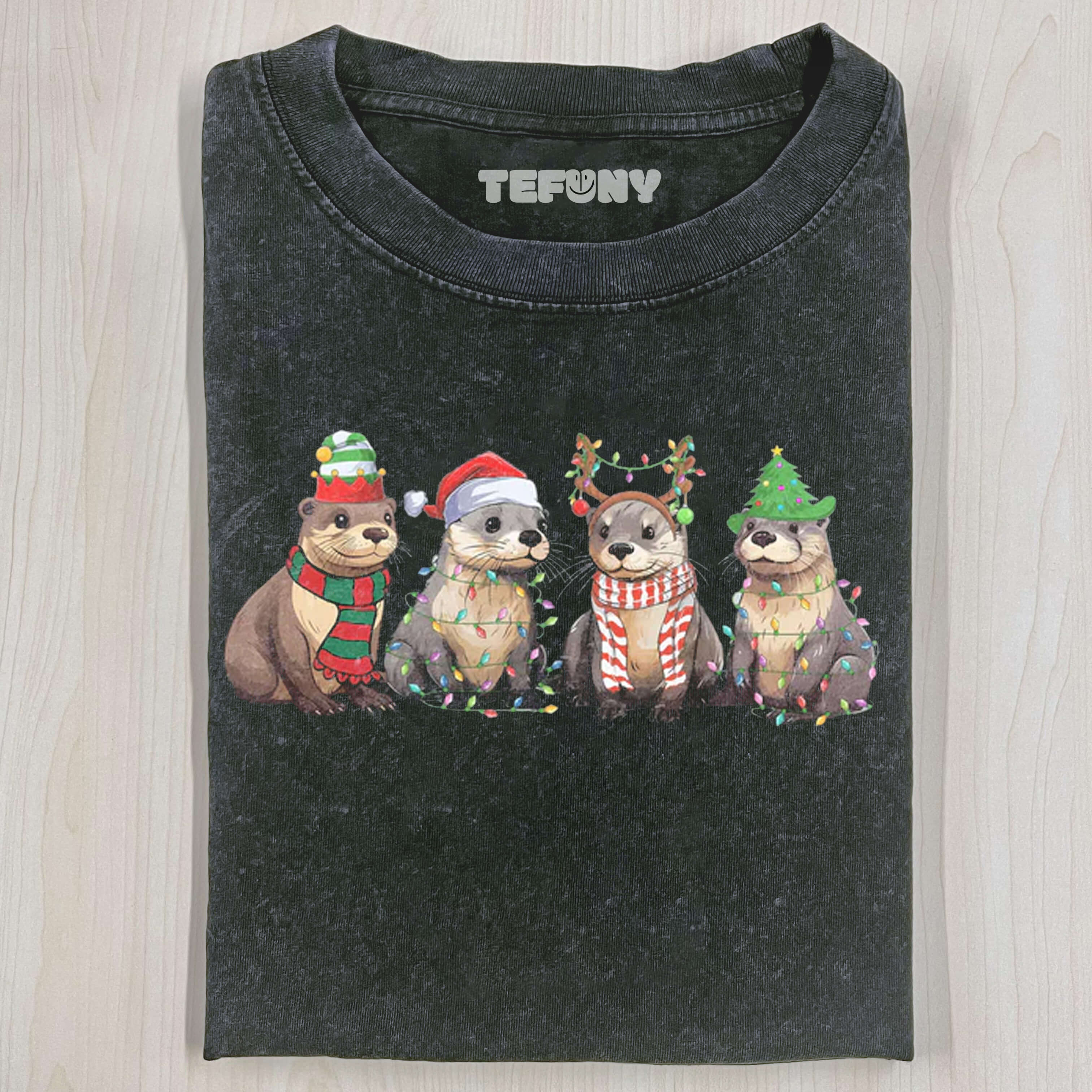 OTTERS CHRISTMAS LIGHTS  SHIRT